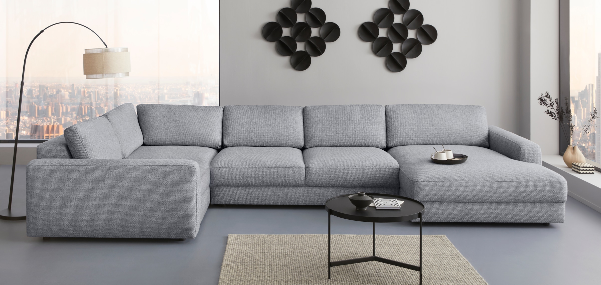 Places of Style Wohnlandschaft »Bloomfield, U-Form«, In verschiedenen Größen bestellbar