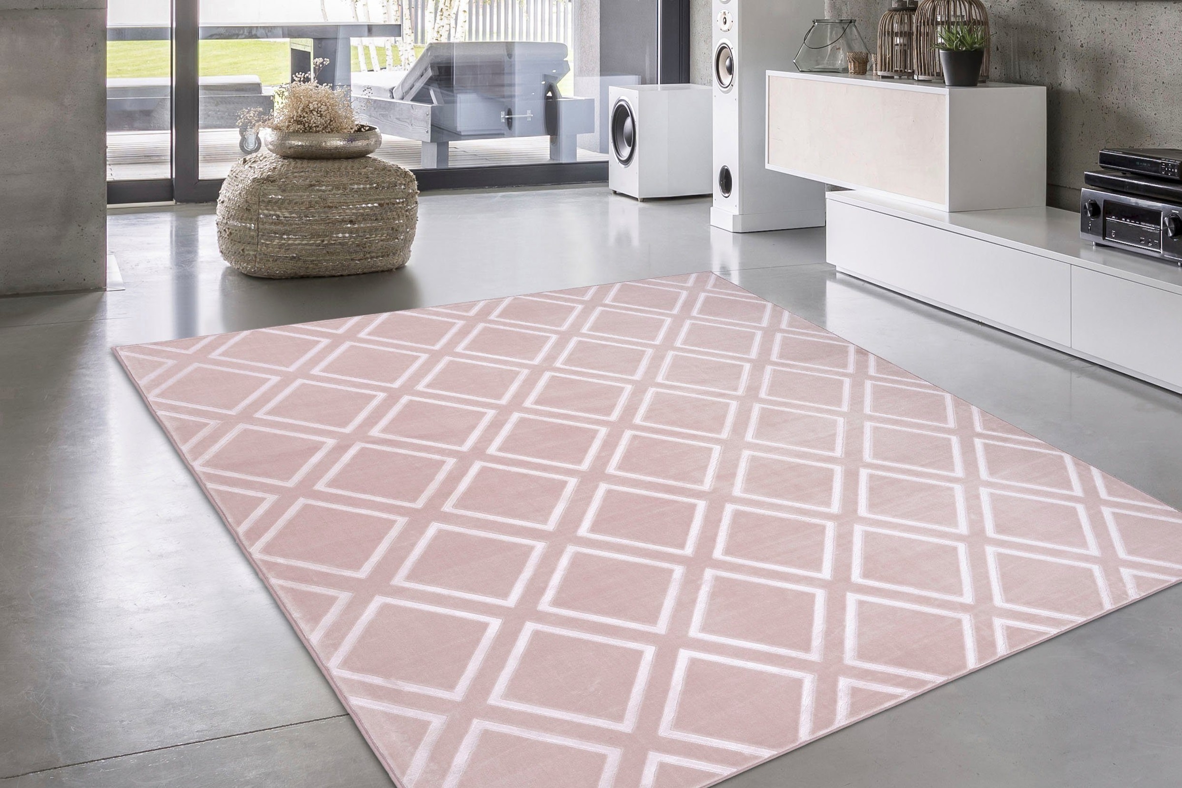 my home Teppich »Ledion« rechteckig 7 mm Höhe besonders weich durch Mikrofaser, Kurzflor, 3D-Effekt