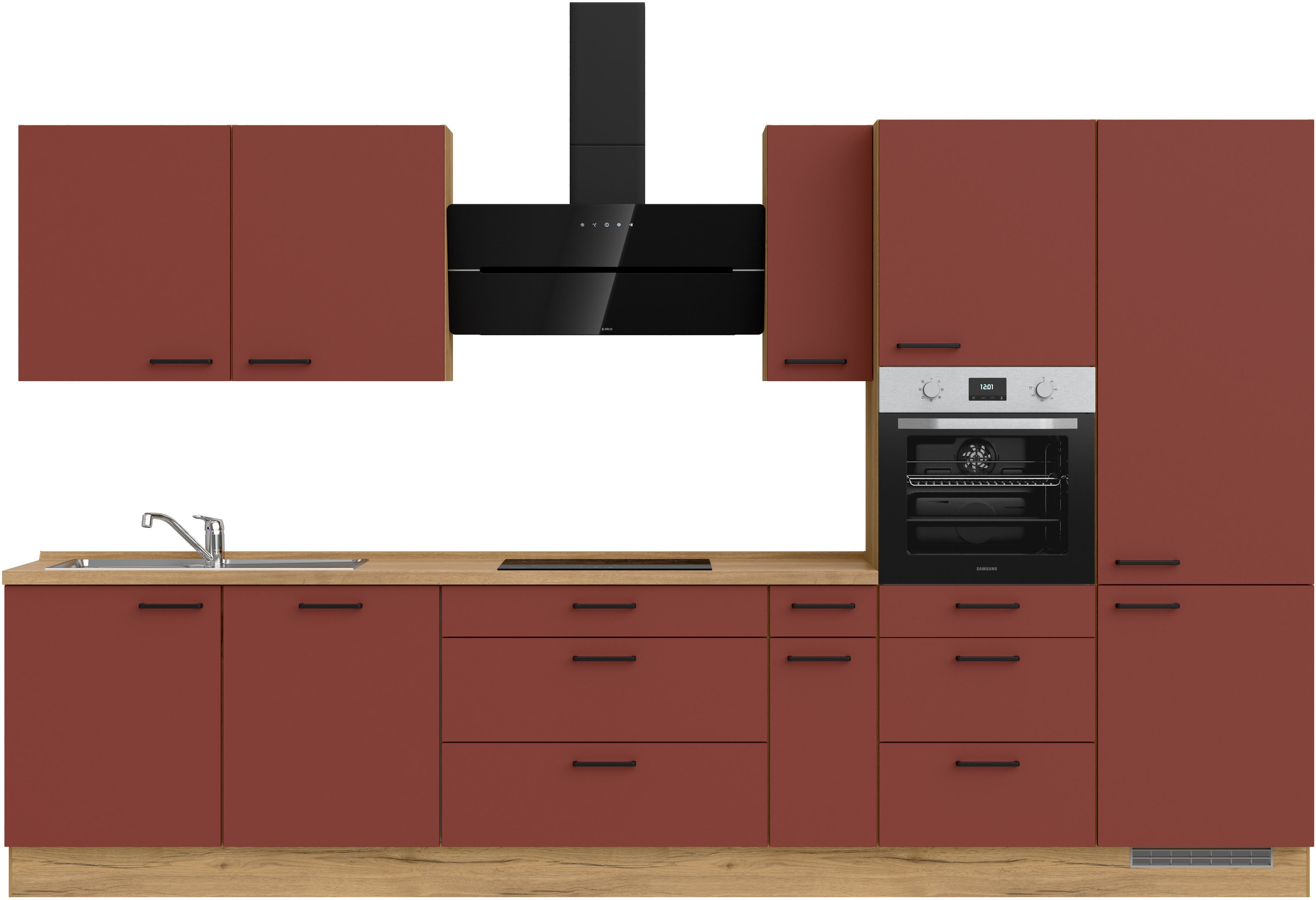 nobilia® Küchenzeile »"Easytouch premium"«, vormontiert, Ausrichtung wählbar, Breite 360 cm, mit E-Geräten