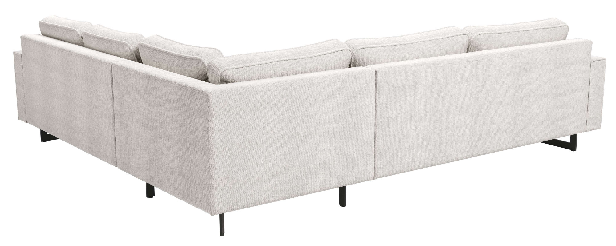 Places of Style Ecksofa »Pinto, XXL, 250/290 cm, langer Schenkel, Ottomane«, Cord, Chenille, Lederoptik, mit Keder, Metallfüße, Wellenunterfederung