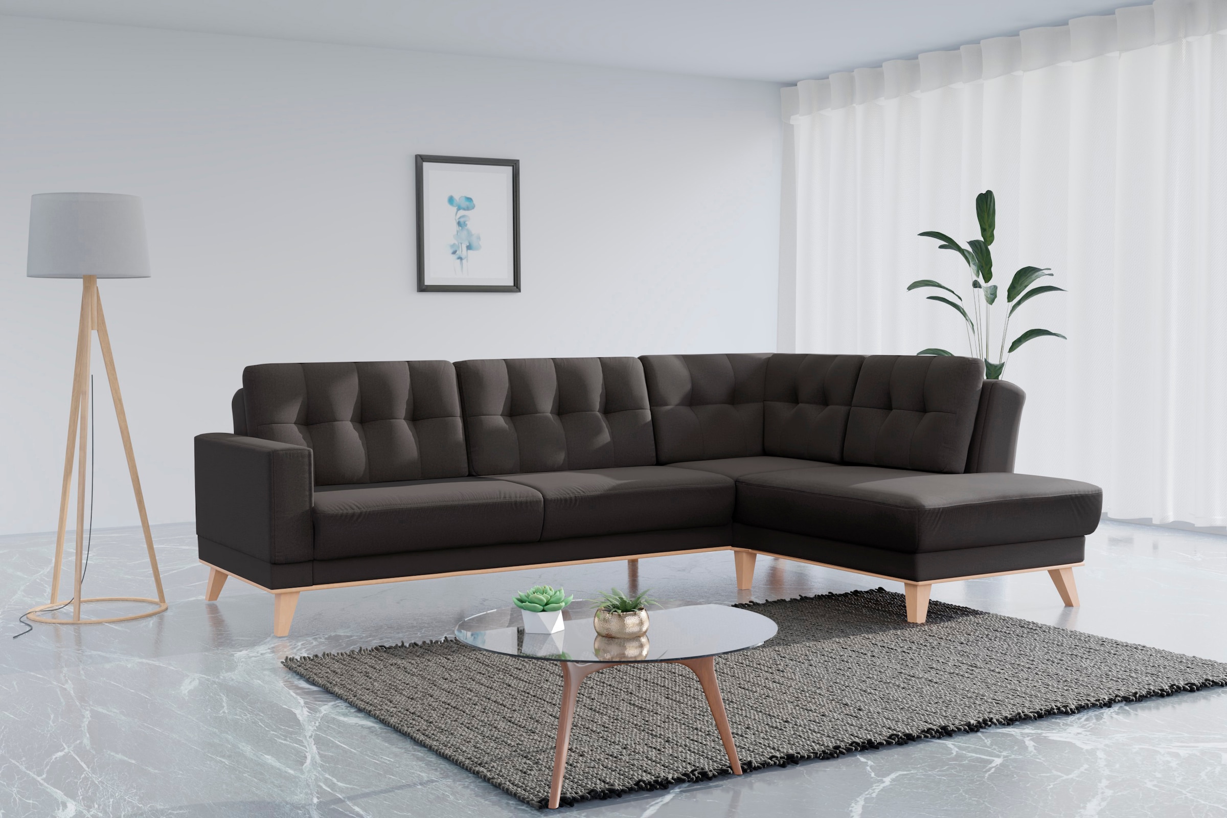 sit&more Ecksofa "Lavida L-Form", wahlweise mit Kippfunktion und Bettkasten günstig online kaufen