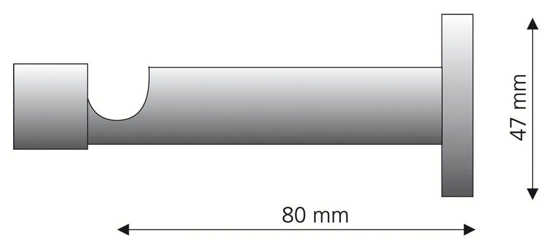 Liedeco Gardinenstangenhalter »Träger 1lfg mit Schraubkappe für 16 mm Gardinenstangen "Skandinavia"«, (1 St.), Halter, Träger für Stangen, Rohre 16 mm