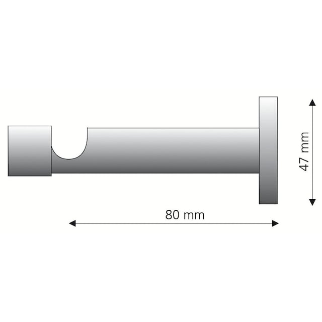 Liedeco Gardinenstangenhalter »Träger 1lfg mit Schraubkappe für 16 mm  Gardinenstangen \