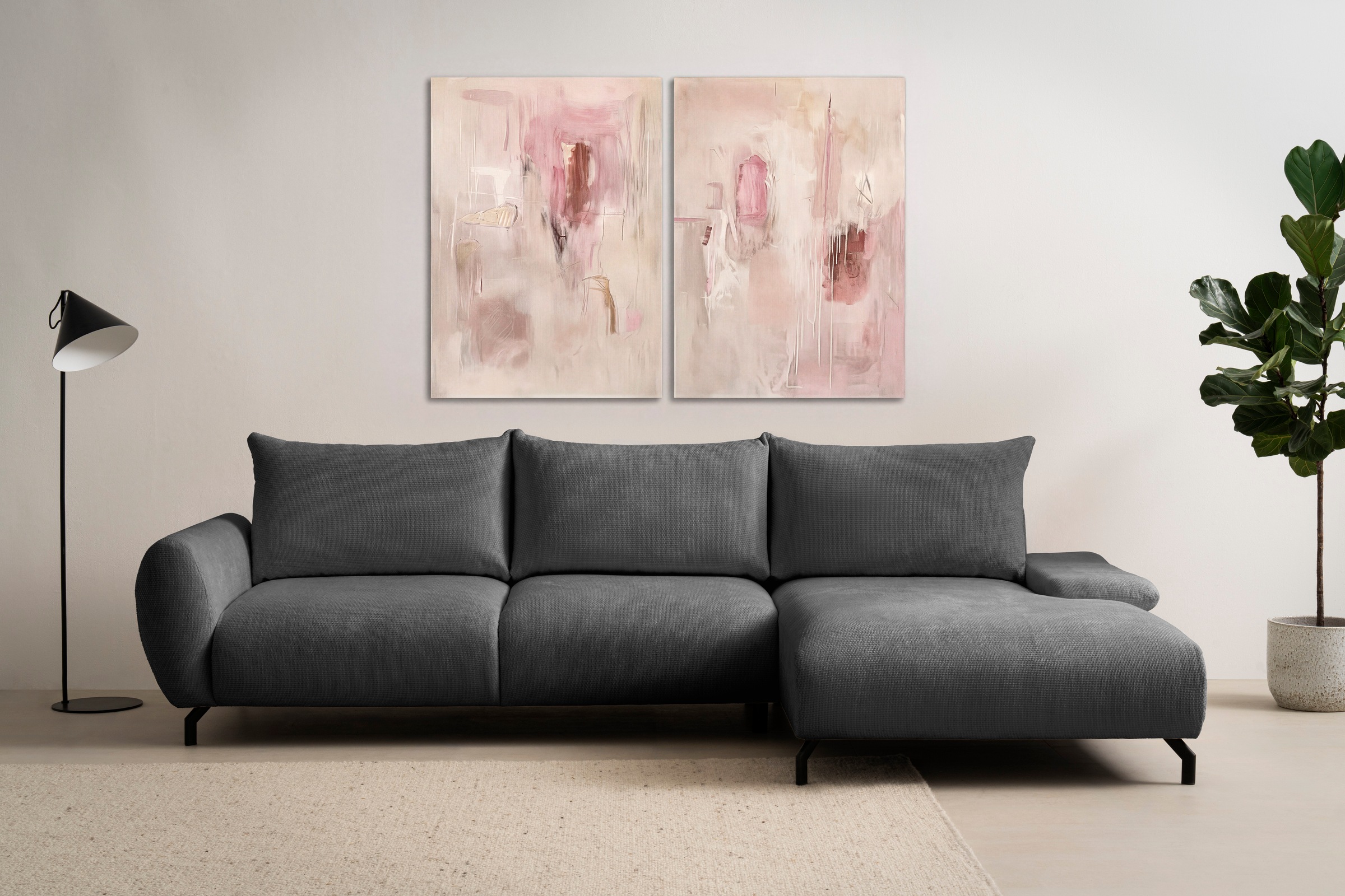 OTTO home Ecksofa "KELLIE, L-Form, 315 cm, verstellbare Armlehne, Metallfüß günstig online kaufen