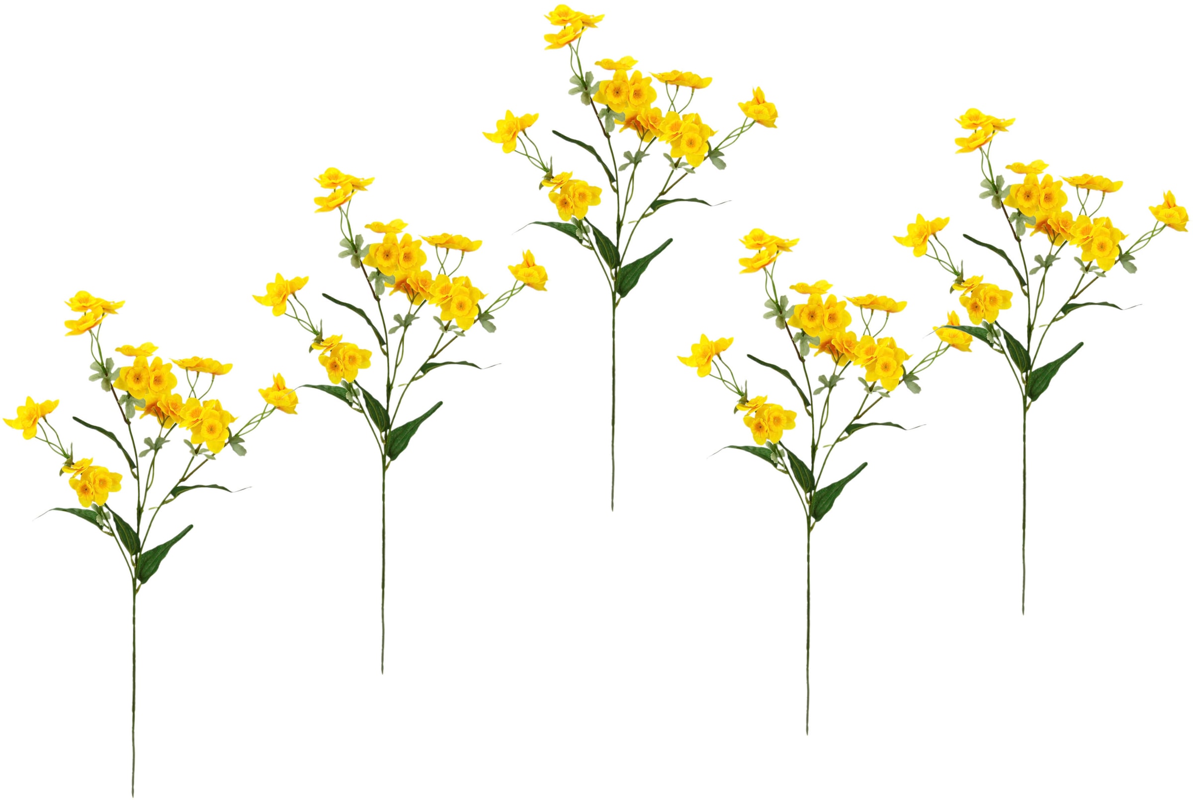 Kunstblume »Narzissenzweig«, 5er Set Narzisse künstliche Blume Ostern Seidenblume...