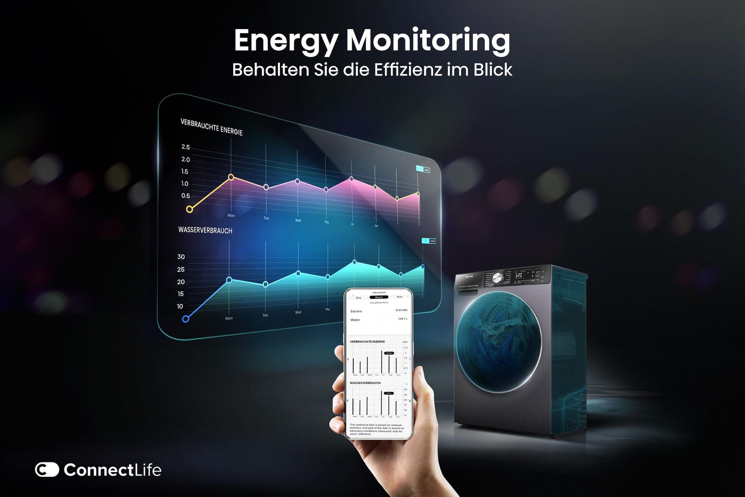 Hisense Waschmaschine »WF5S1045BB« 10,5 kg 1400 U/min AutoDosing