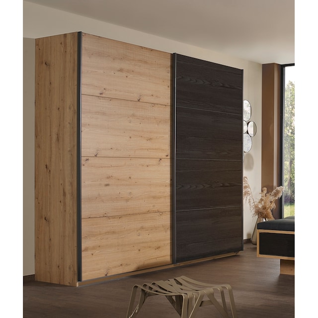 rauch Schwebetürenschrank »Apollon«, mit Frontabsetzung in Black oak | BAUR