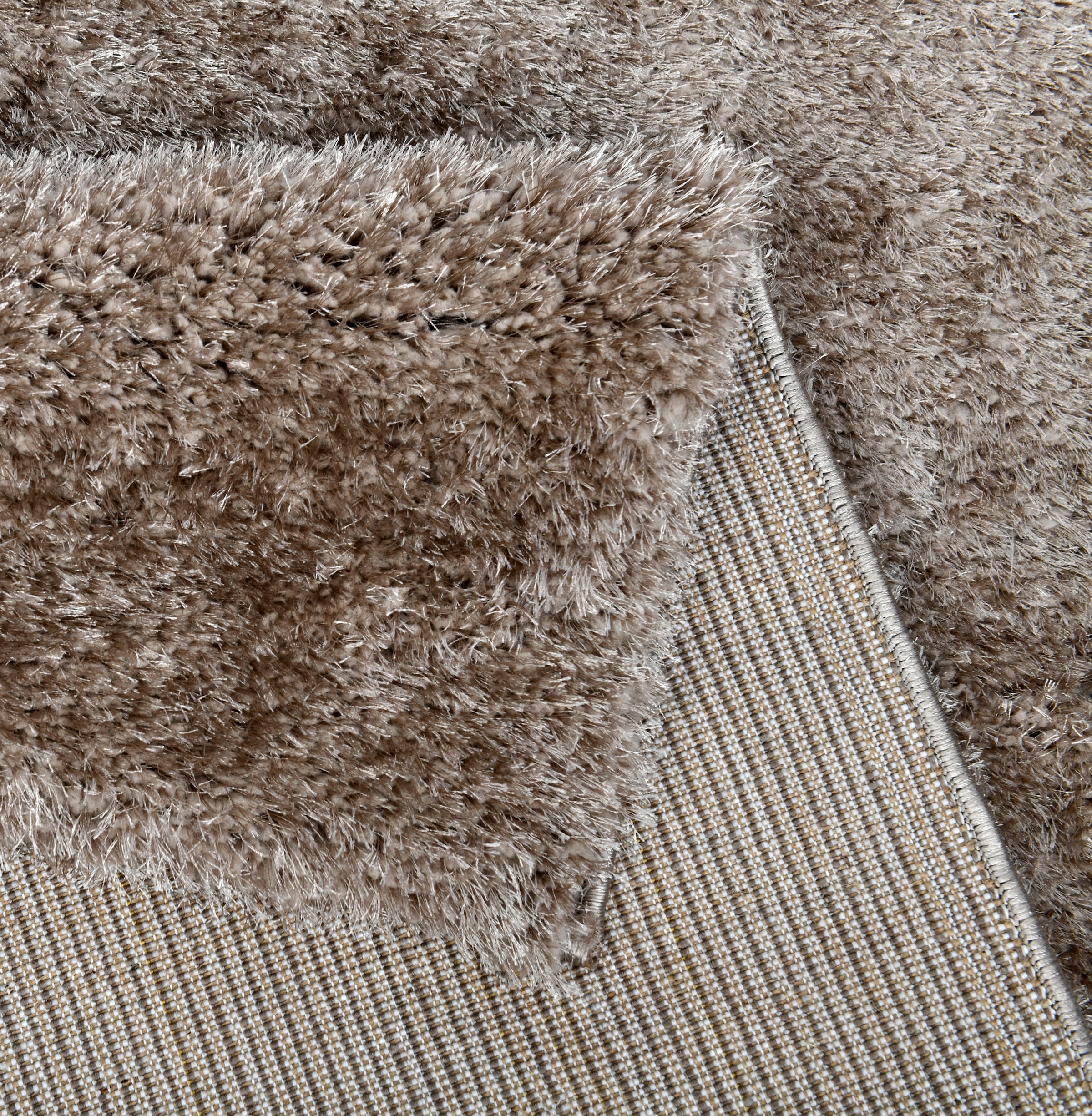 my home Bettumrandung »Malin«, (3 tlg.), Hochflor, Shaggy, Uni-Farben, leichter glanz, Microfaser, Pflegeleicht