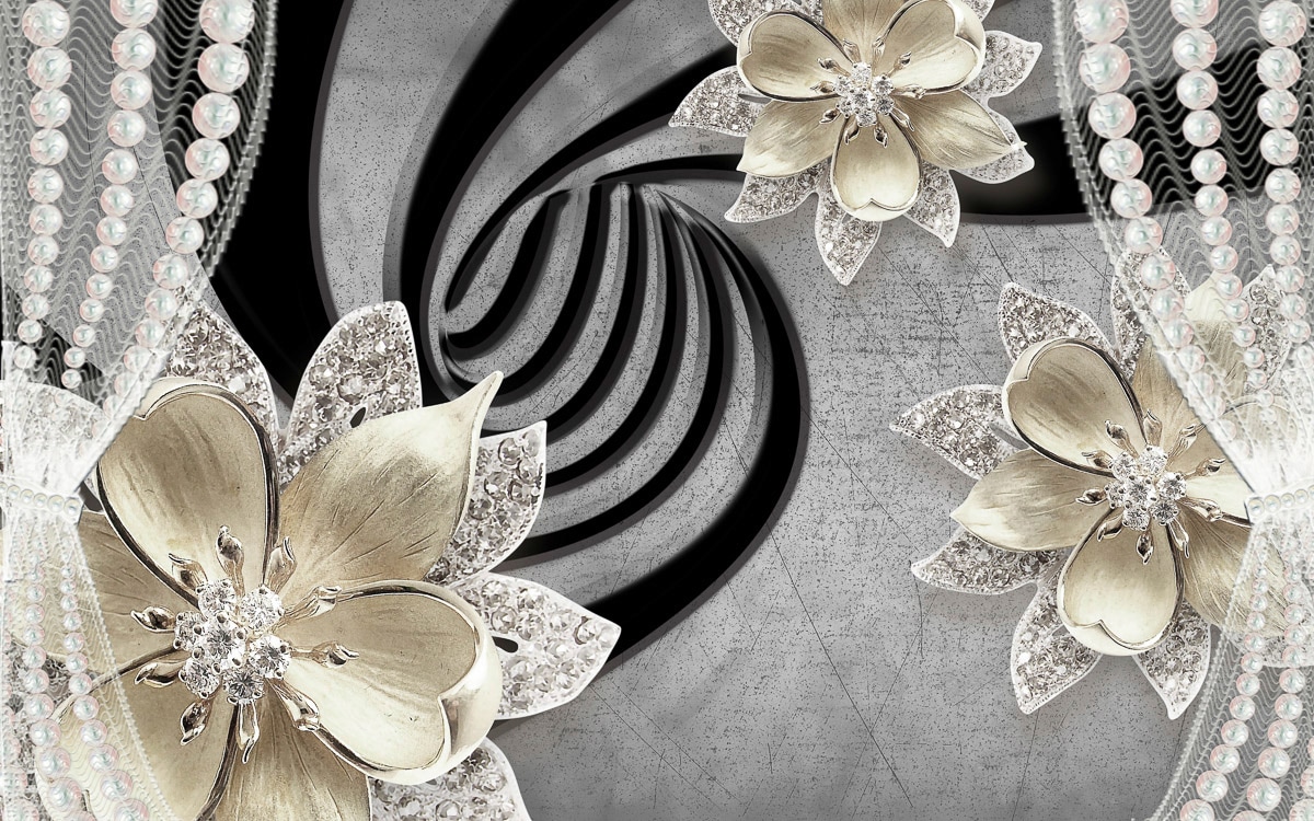 Papermoon Fototapete "Muster mit Blumen"