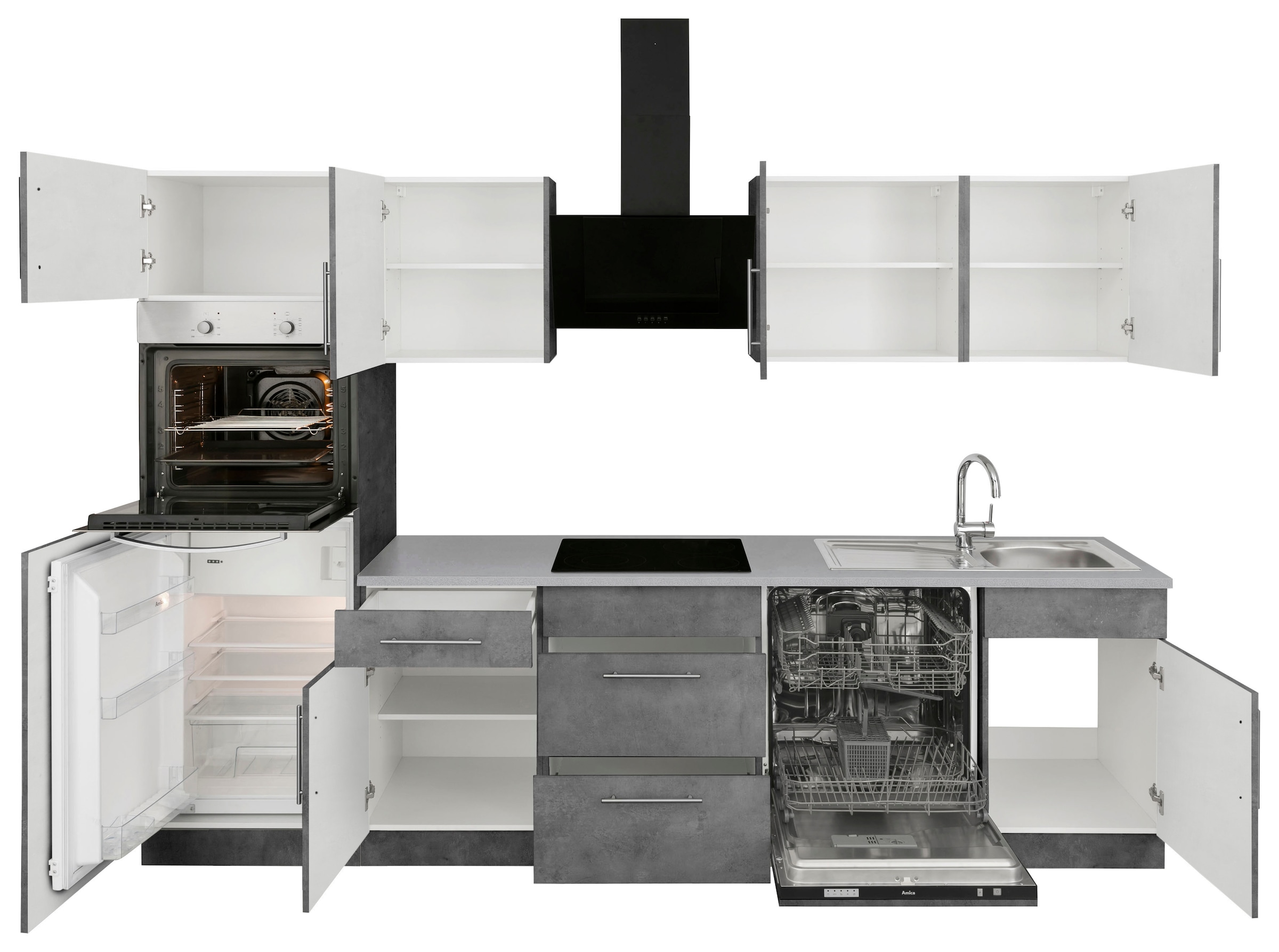 wiho Küchen Küchenzeile »Cali«, ohne E-Geräte, | 280 cm Breite kaufen BAUR