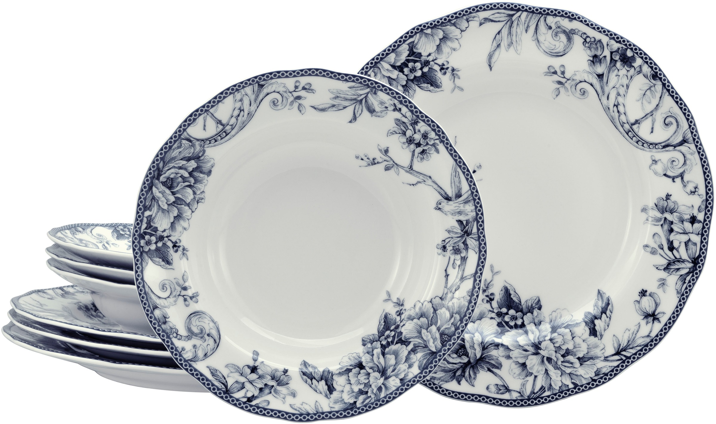 CreaTable Tafelservice "Adelaide, Service 8-tlg." Teller Set, Nostalgischer Vintage Dekor, Elegante Form
