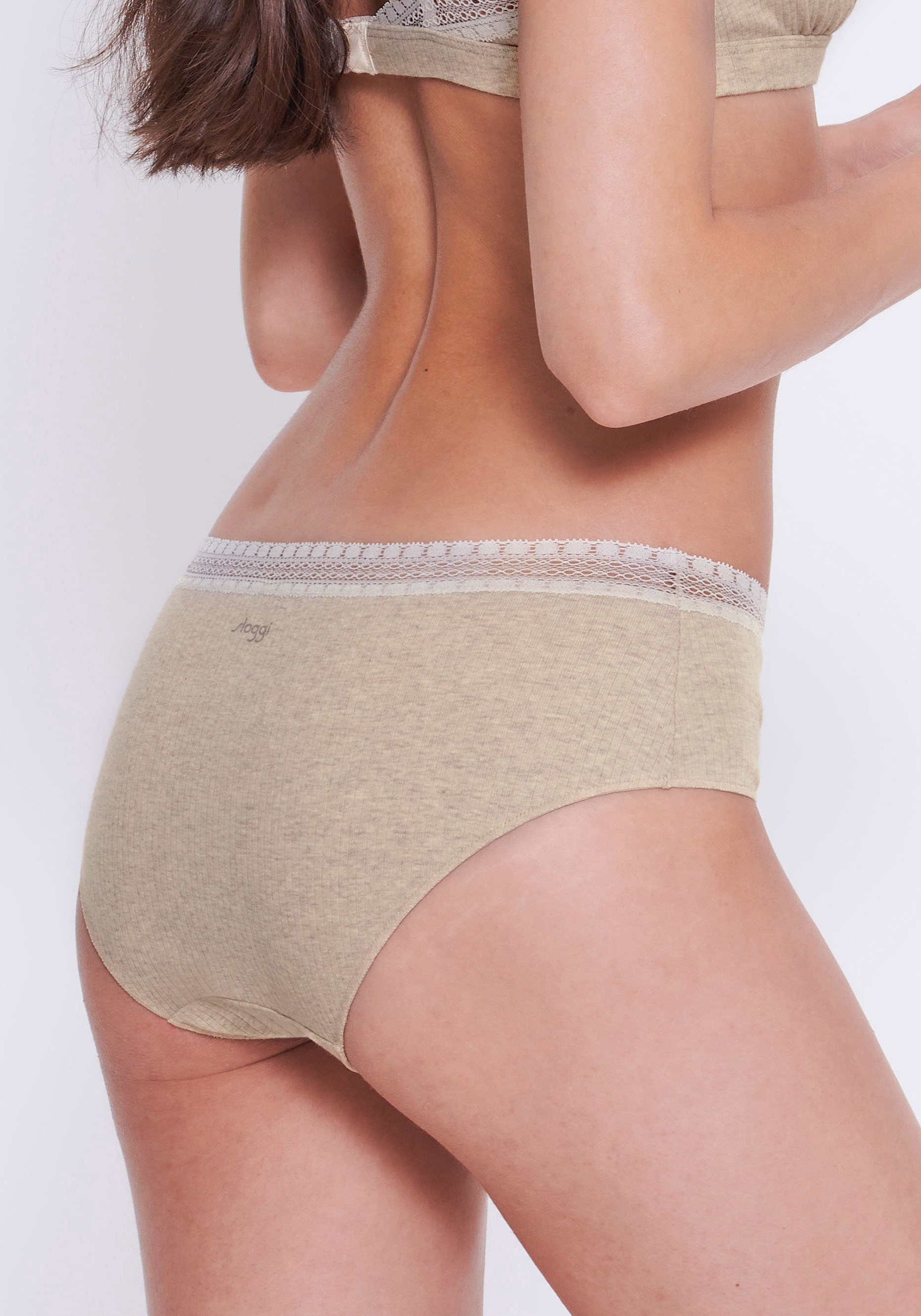 Thumbnail - sloggi Hipster "GO Ribbed" 2er Pack, Feinripp, Stretch-Spitze, Baumwollmix, bequem, elastisch, weich