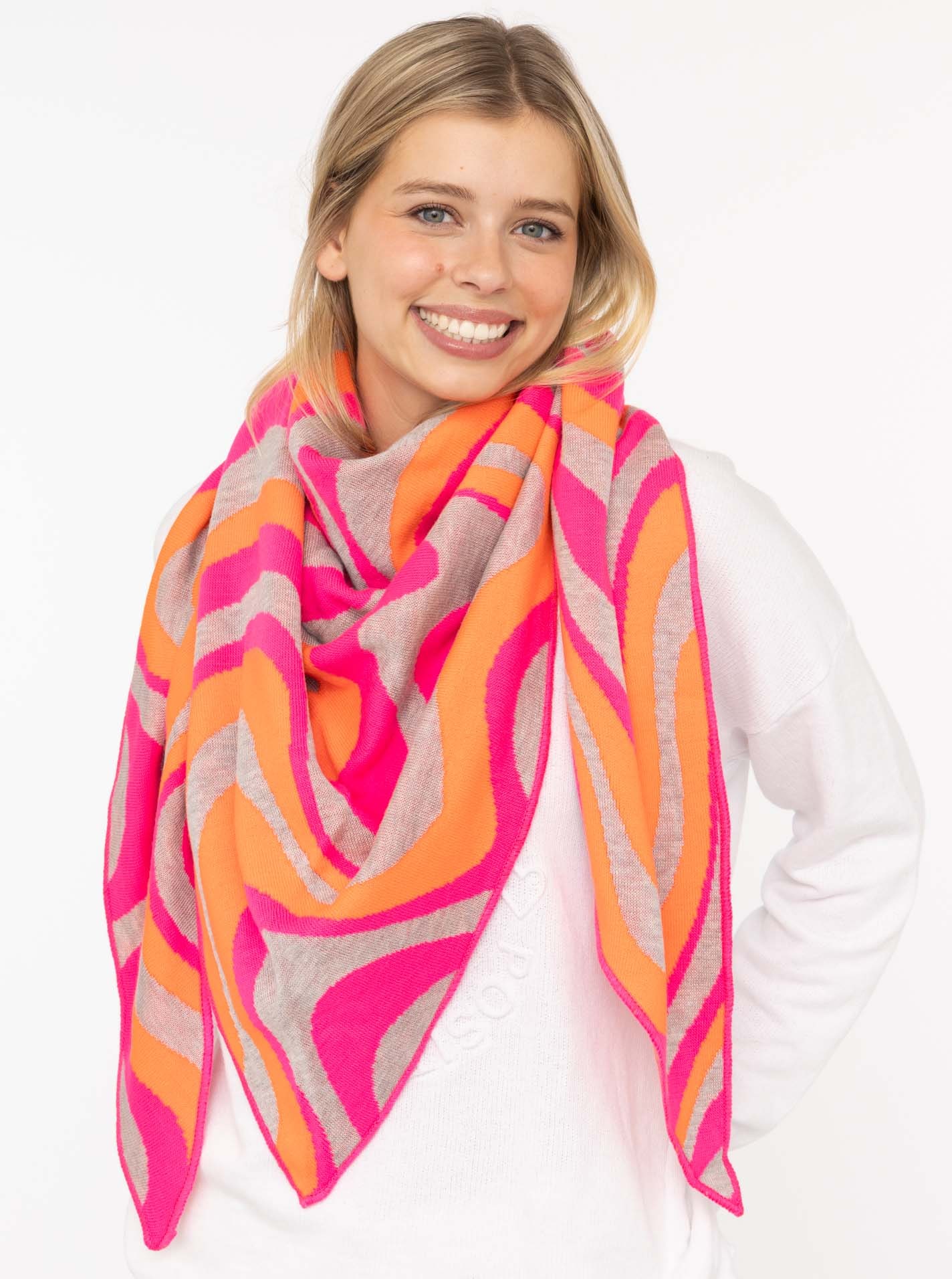 Zwillingsherz Dreieckstuch ""Happy Waves"" auffallendes Muster, Strick, wär günstig online kaufen