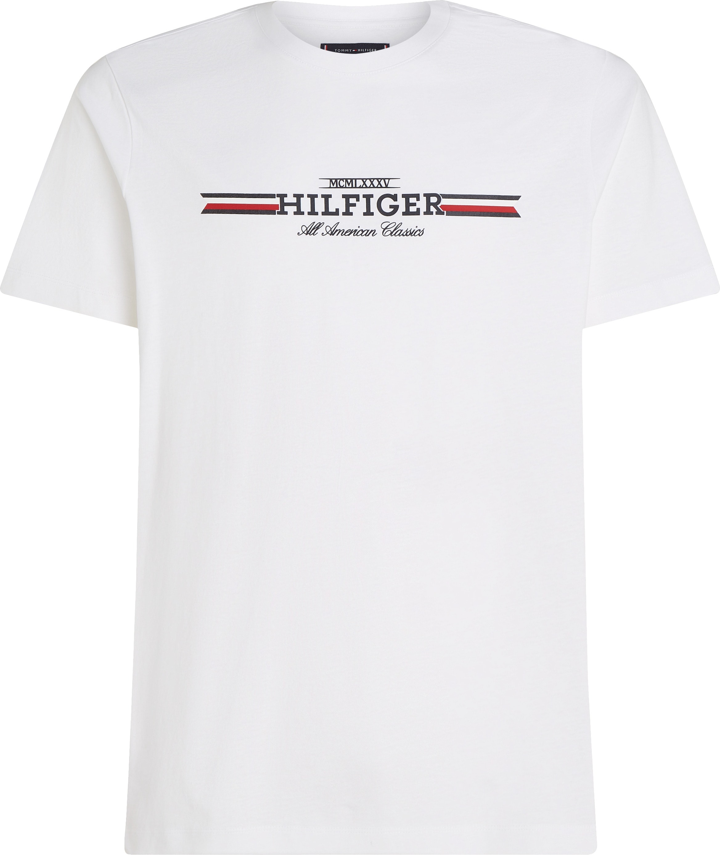 Kurzarmshirt »BT-HILFIGER CHEST STRIPE TEE-B«, Aufdruck des Markenlogos und -namens,...