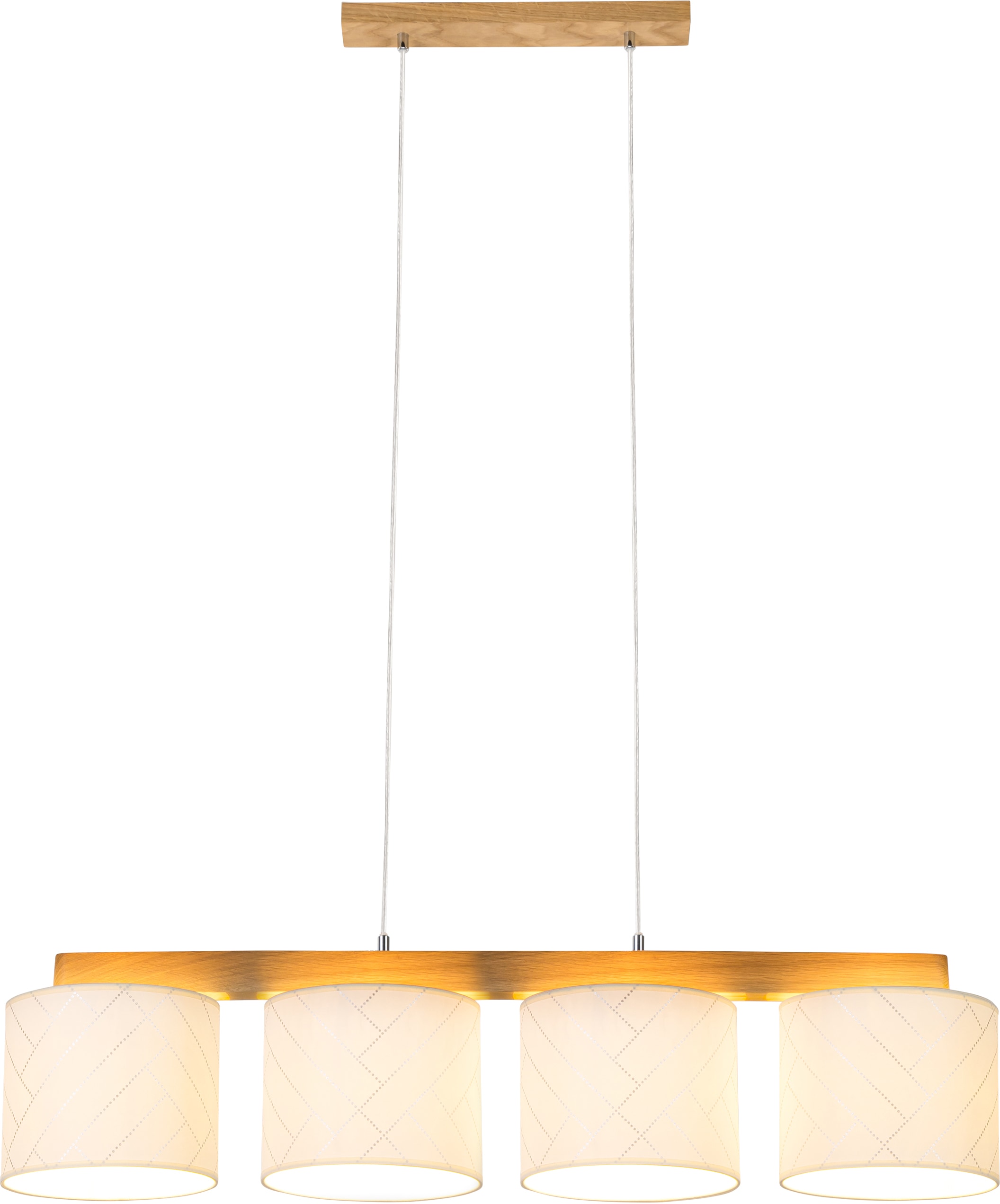 BRITOP LIGHTING Pendelleuchte »PUNTO«, 4 flammig, Leuchtmittel E27 | ohne Leuchtmittel, Hängeleuchte, Aus edlem Eichenholz, Kürzbar