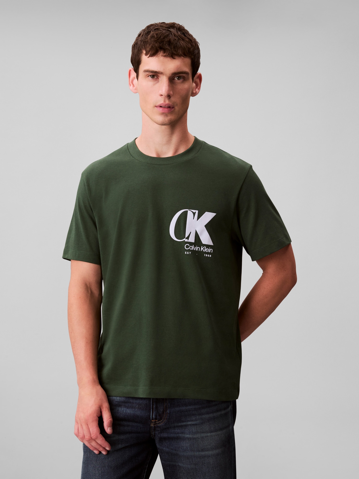 Calvin Klein T-Shirt "SS 20S EU CK OVERLAP GRAPHIC TEE", Mit Rundhalsaussch günstig online kaufen