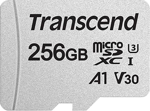 TRANSCEND Speicherkarte "microSDXC 300S 256 GB", 256 GB, silber, Speicherkarten