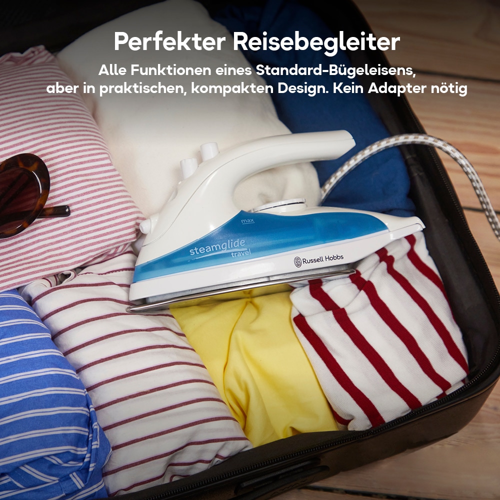 RUSSELL HOBBS Dampfbügeleisen »22470-56, Reisedampfbügeleisen« 830 W Keramik-Bügelsohle, 70g/min , 210g/ min Dampfstoß, Selbstreinigung