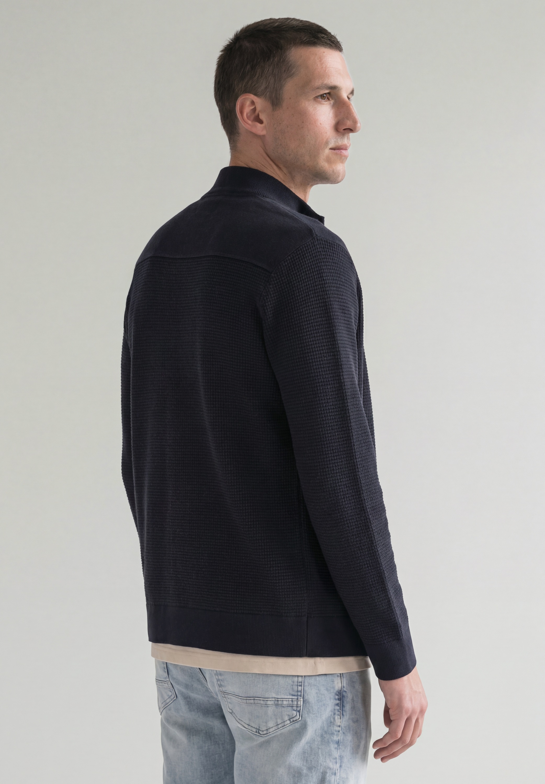 STREET ONE MEN Strickjacke aus reiner Baumwolle