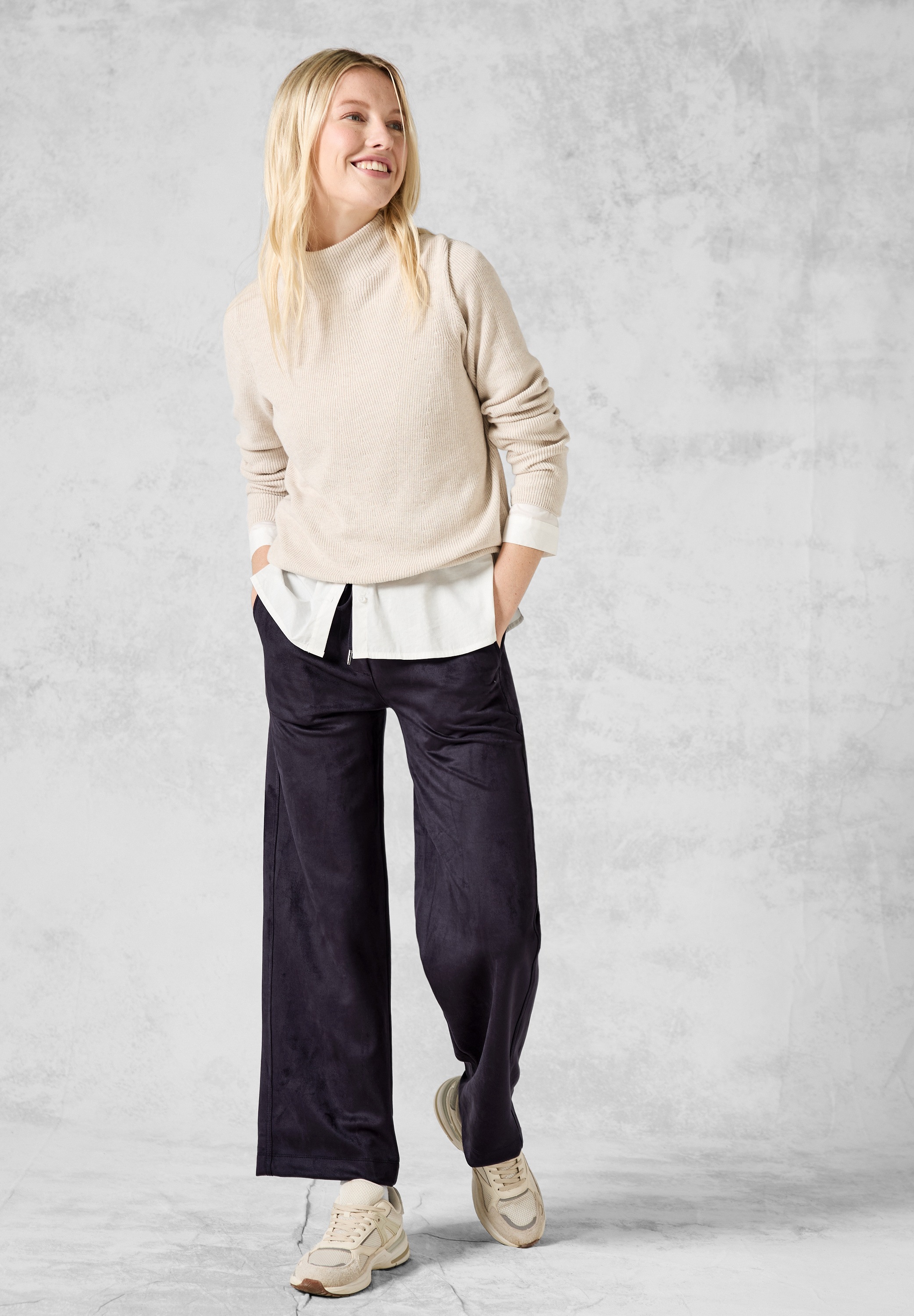 STREET ONE Lederimitathose, High Waist
