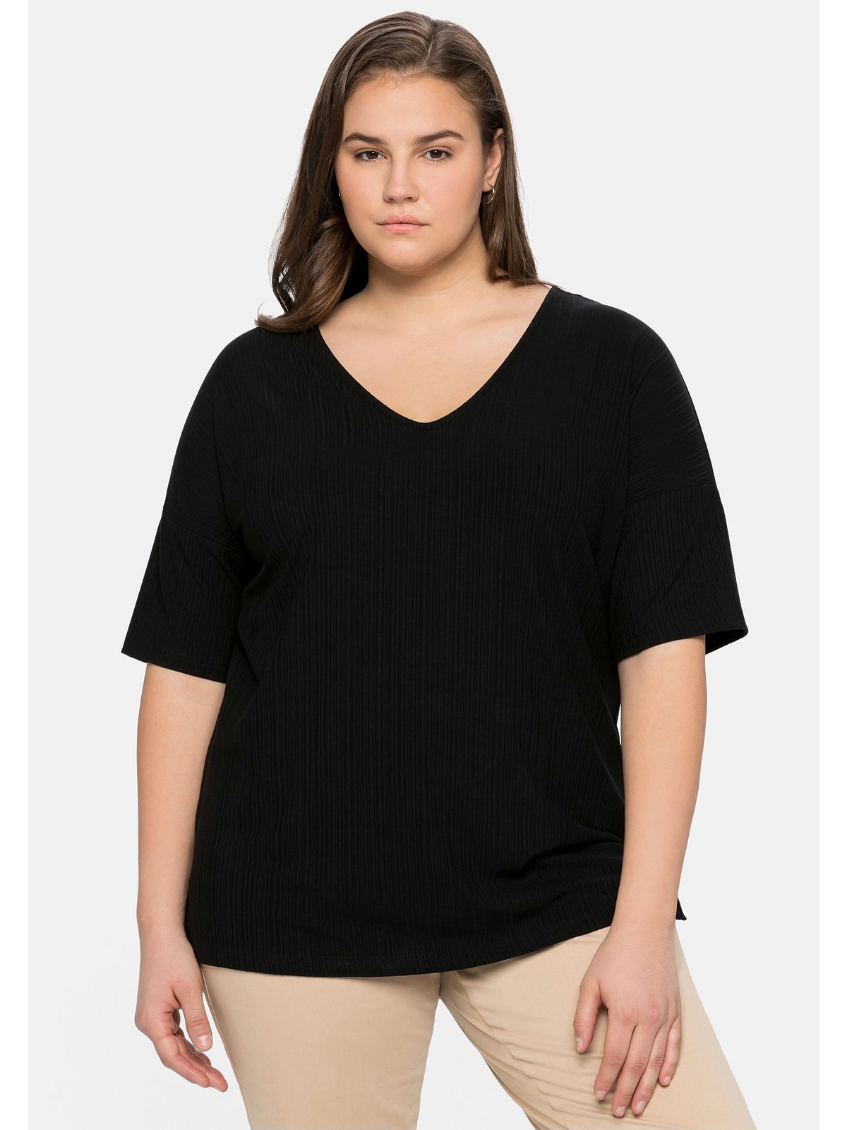 Sheego kaufen im für T-Shirt Größen«, | »Große dezenten BAUR Streifenlook