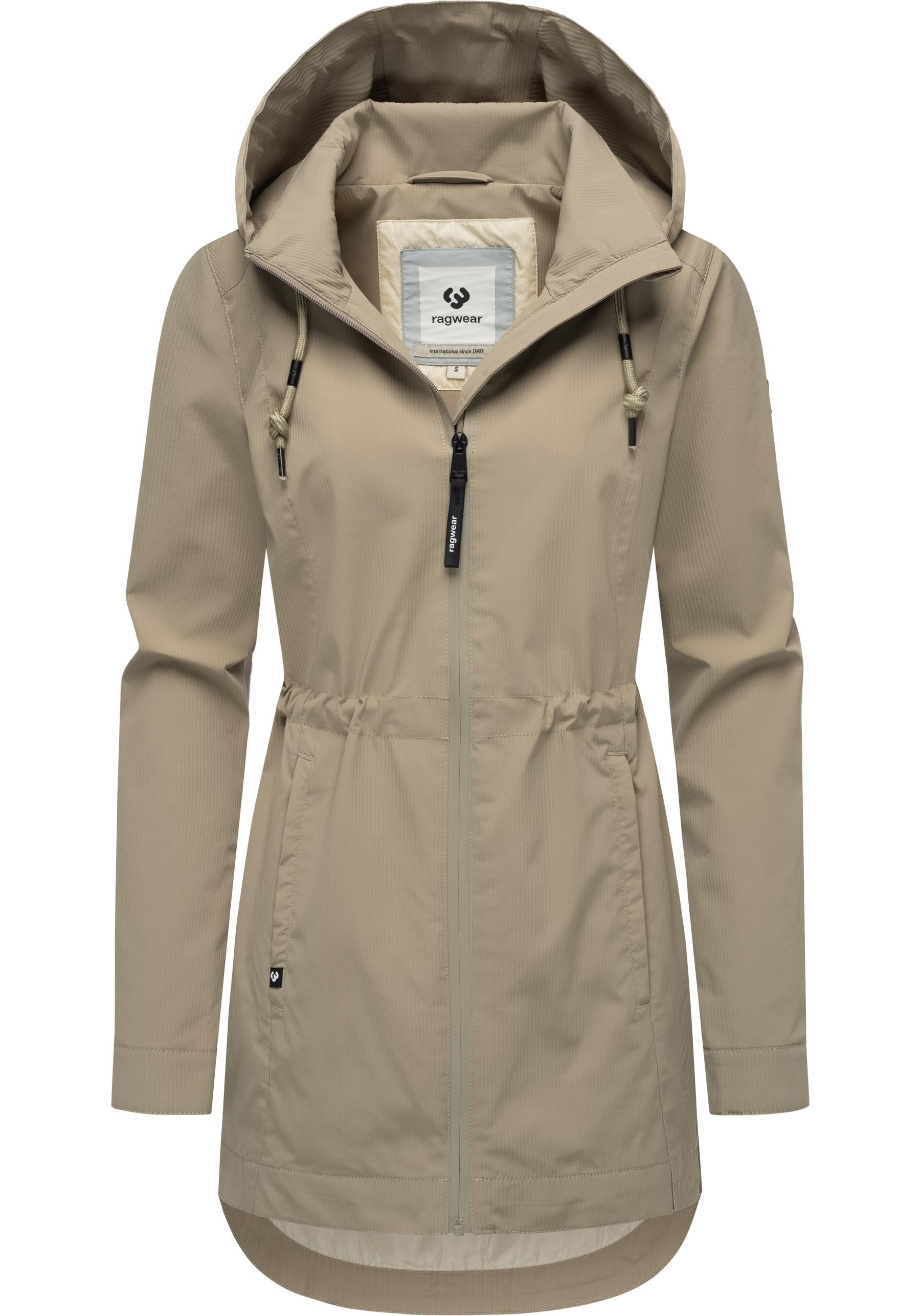 Ragwear Kurzmantel »Dakkota B«, Übergangsjacke wasserdicht mit feiner Rillenstruktur