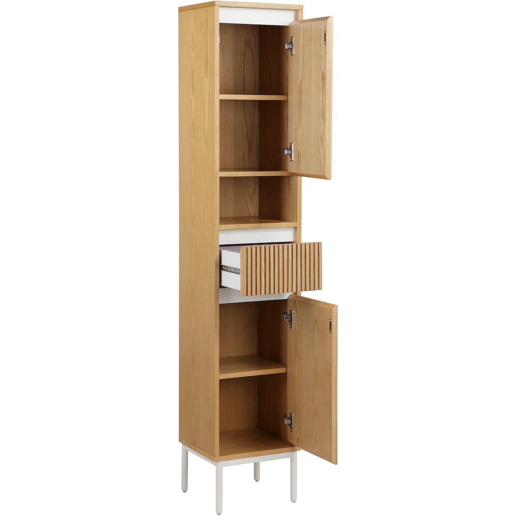 andas Hochschrank »Falun«, Badmöbel, Badezimmerschrank mit Rille, Breite 35 cm