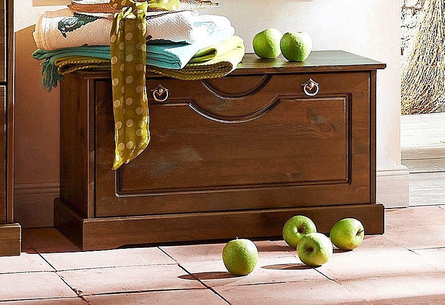OTTO home "Klera, Schuhbank, mit dekorativen Fräsungen, Lanhausstil" Breite 81 cm, aus massiver Kiefer, FSC-zertifiziert