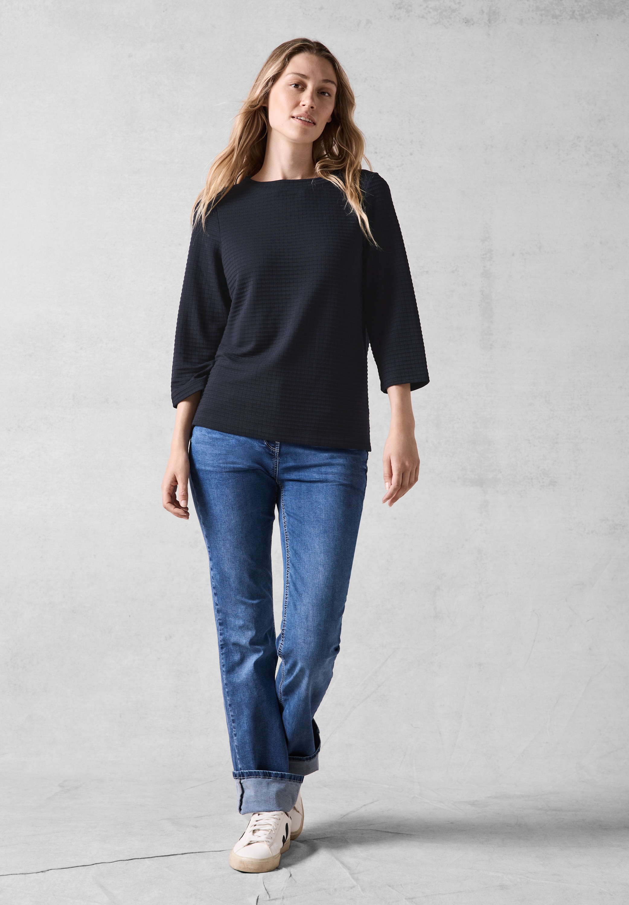 Cecil 3/4-Arm-Shirt, mit U-Boot-Ausschnitt