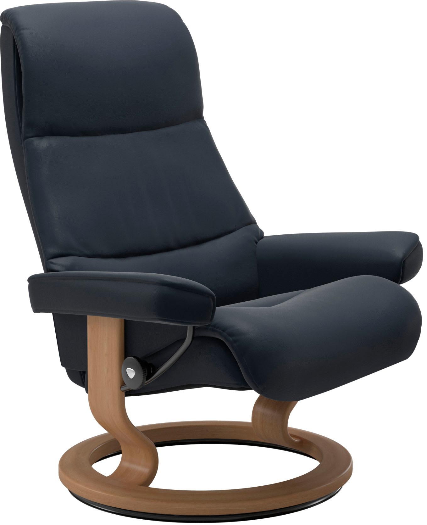 Stressless® Relaxsessel »View«, (Set, Relaxsessel mit Hocker), mit Classic Base, Größe M,Gestell Eiche