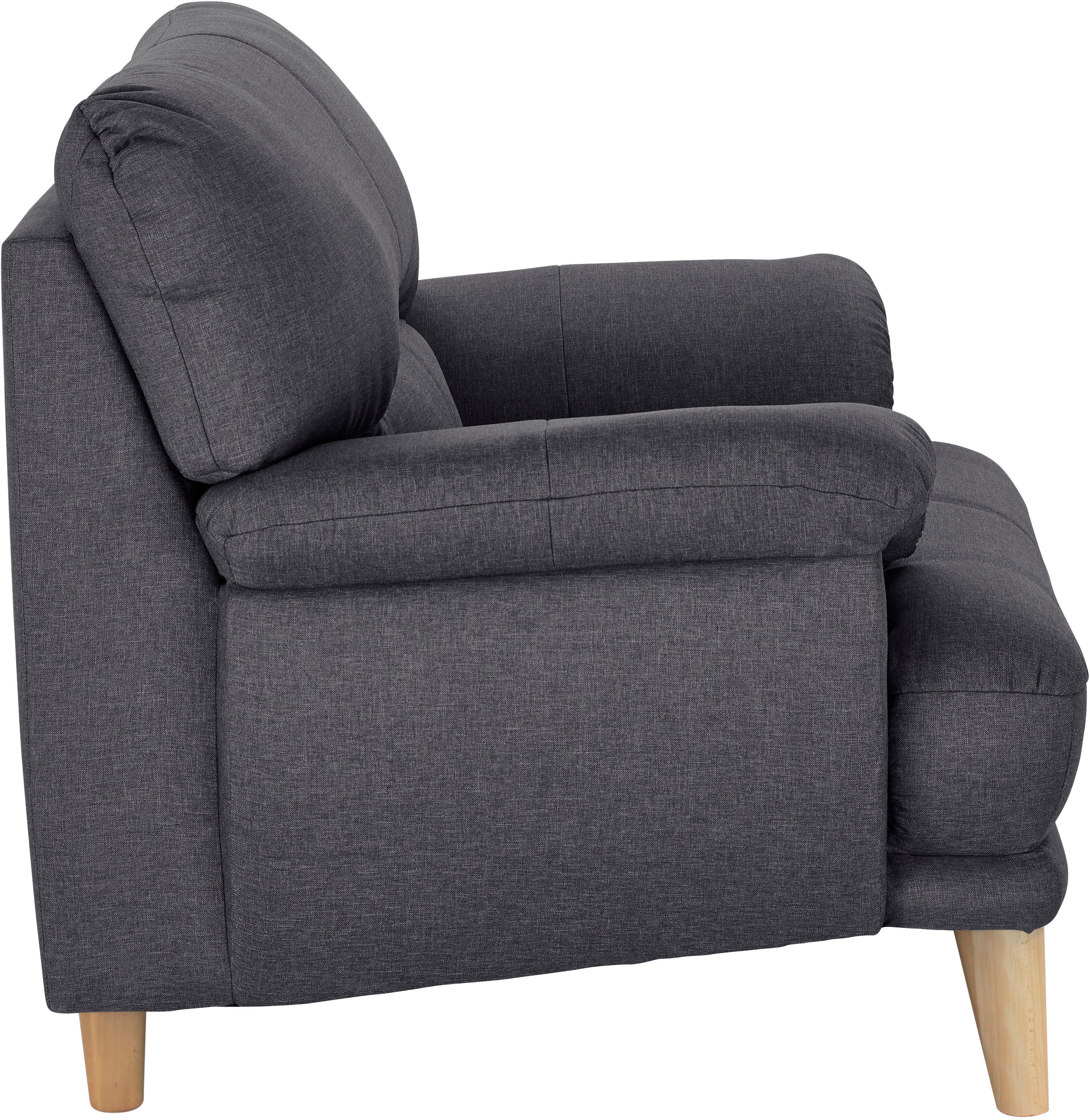 TRENDMANUFAKTUR Sessel »Cecilia, Loungesessel, italienisches Design, bequeme Armlehnen«, aufwendige Rückenverarbeitung für hohen Sitzkomfort, Holzfuß
