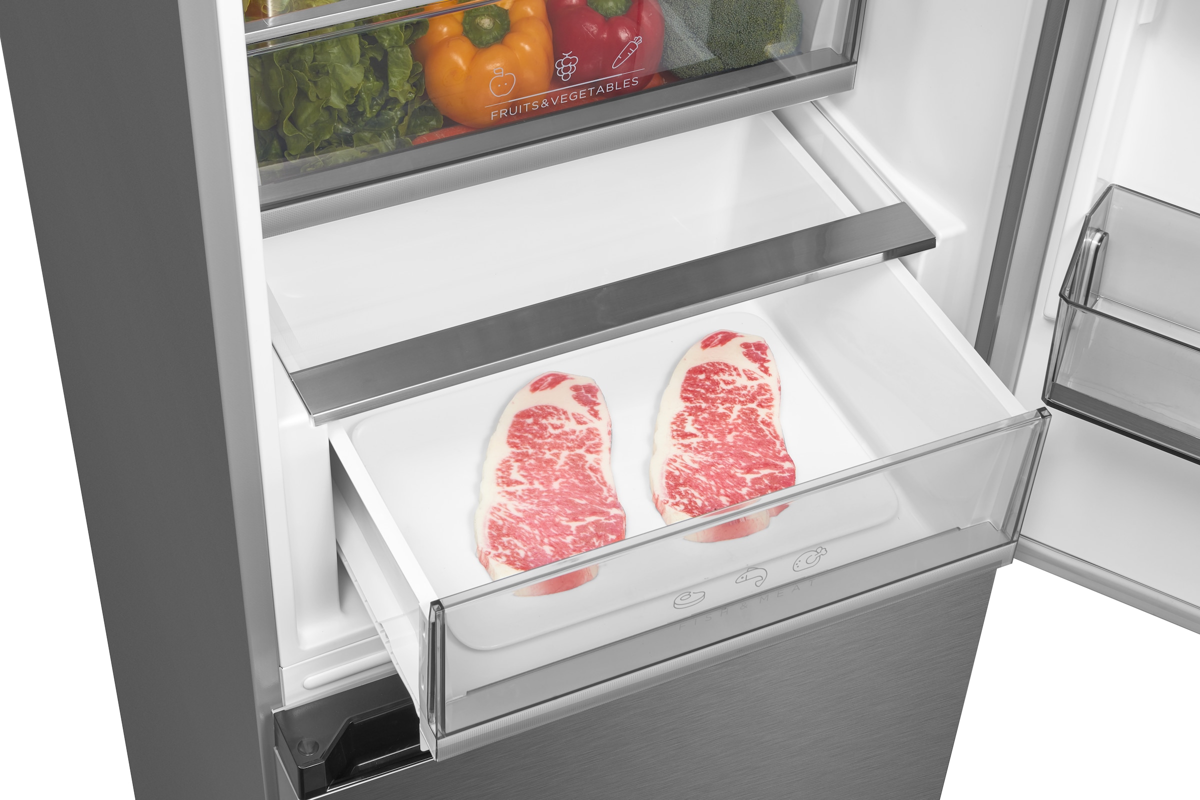 Hanseatic Kühl-/Gefrierkombination »HKGKB18560ANFI« 185 cm hoch 59,5 cm breit