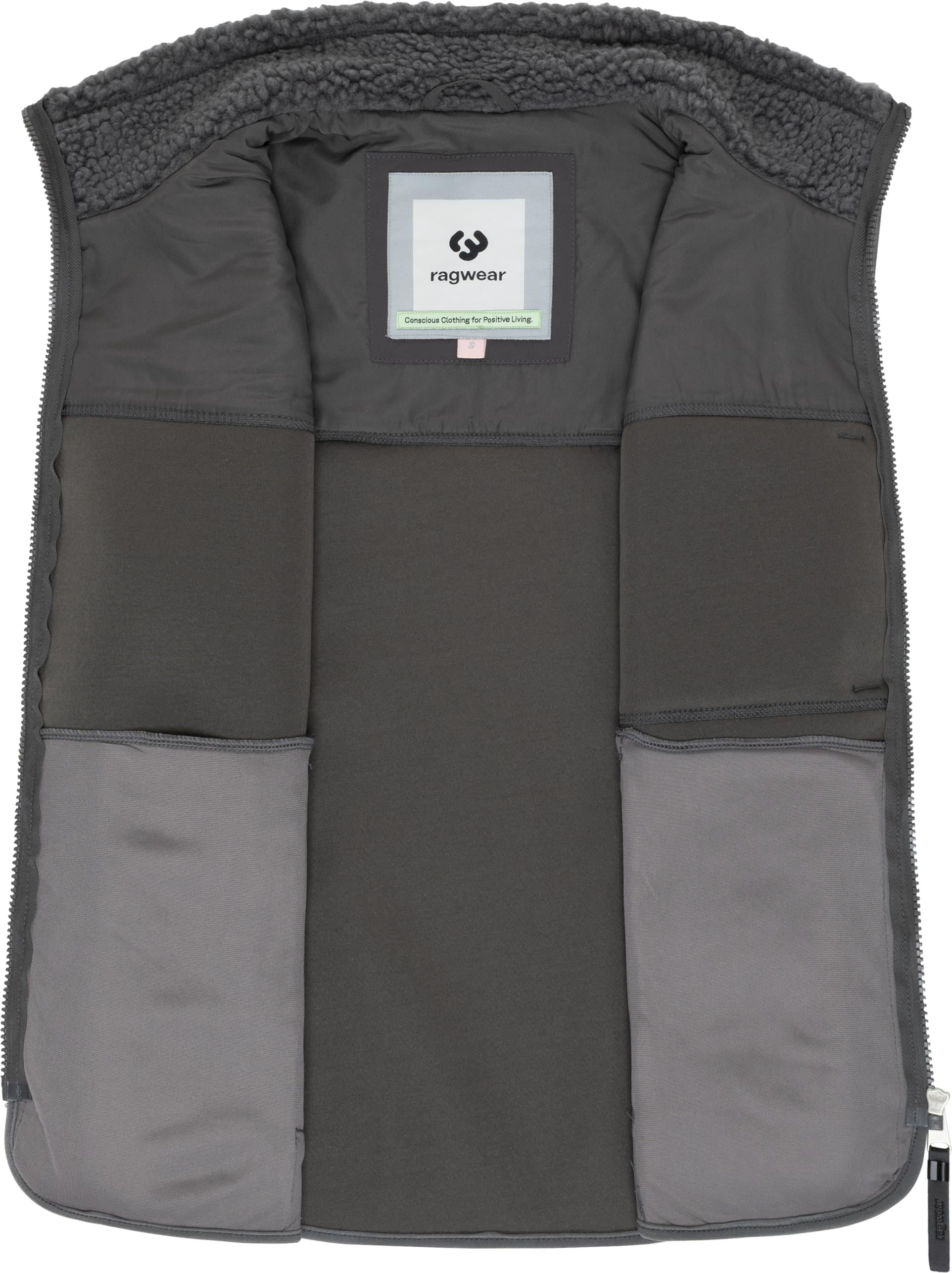 Ragwear Plüschweste »Junkin Bonded«, warme Damen Weste aus Materialmix mit Teddy-Fleece