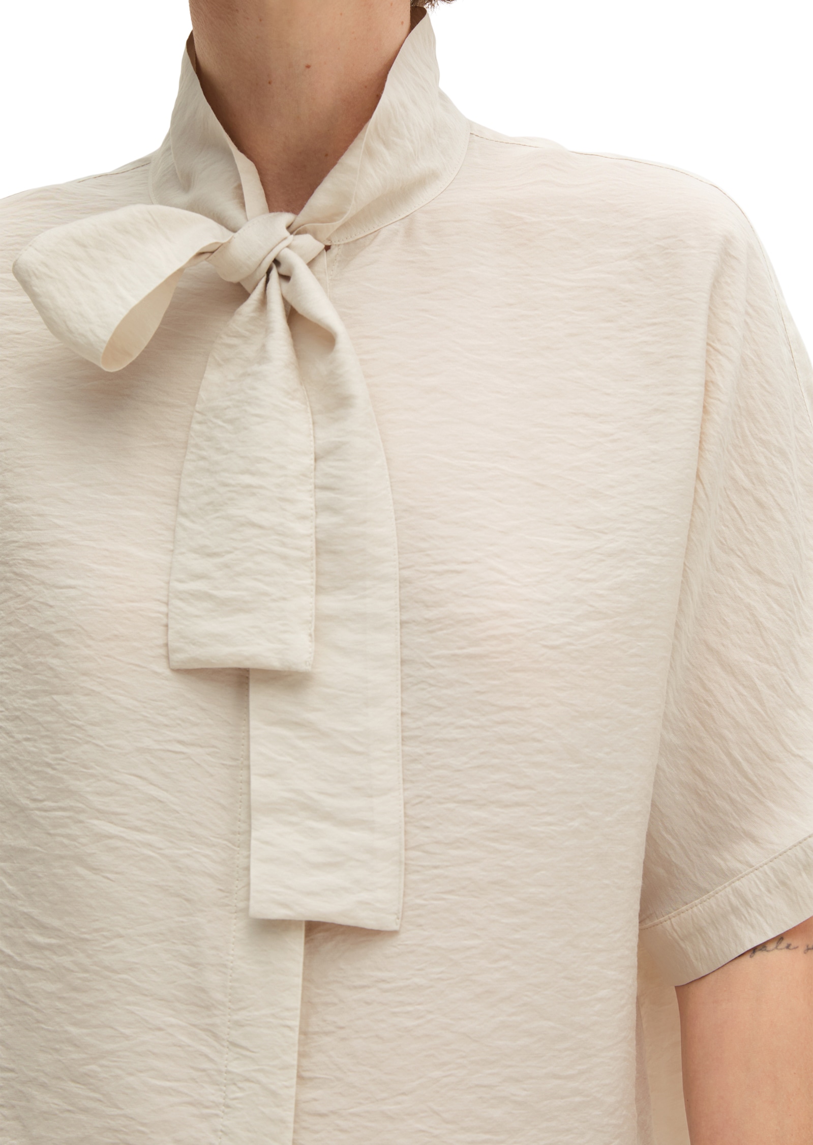 Marc O'Polo Schluppenbluse Crinkle, regular aus Viskose-Mix