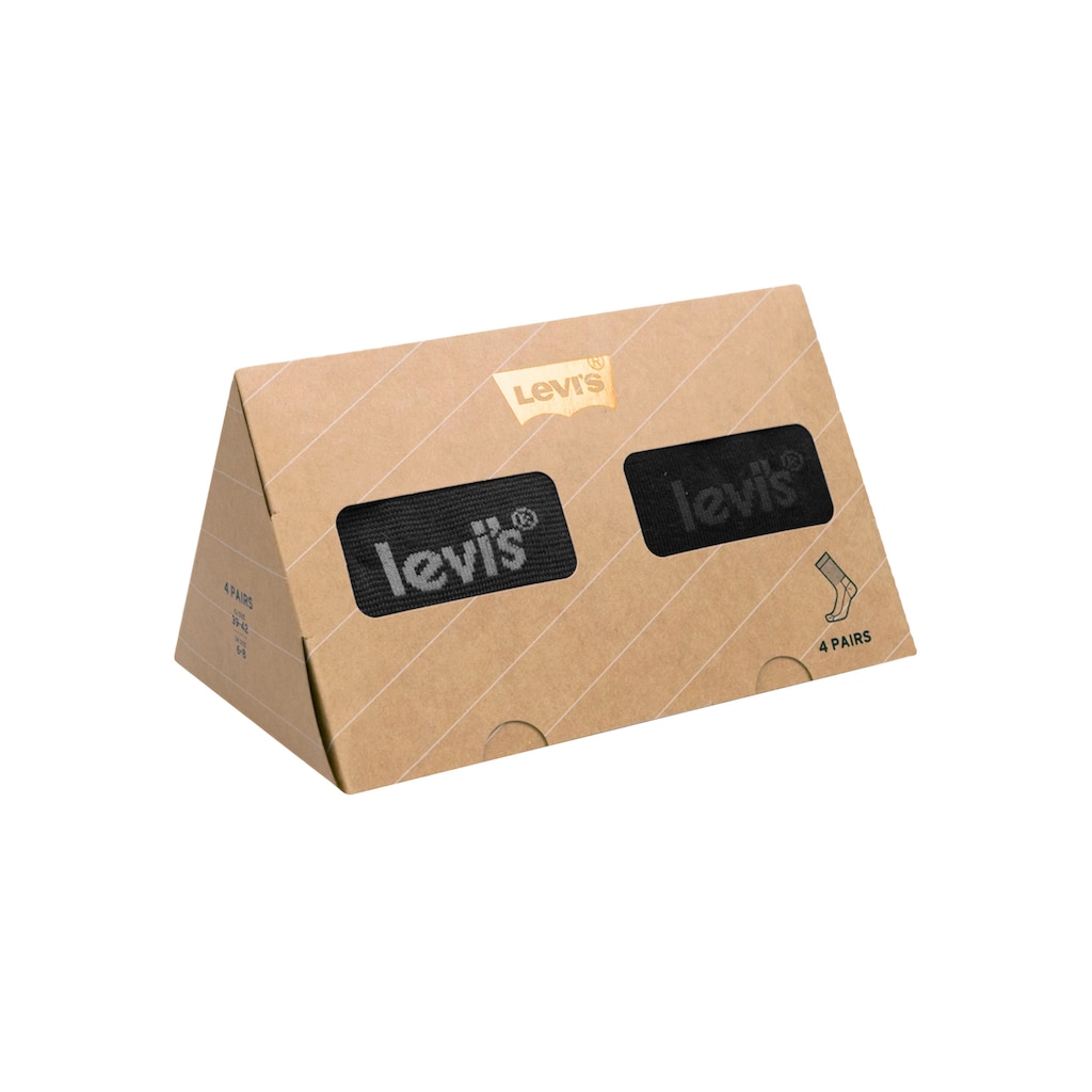 Levi's® Socken, (Packung, 4 Paar), Gemustert, Logostickerei allover, meliert