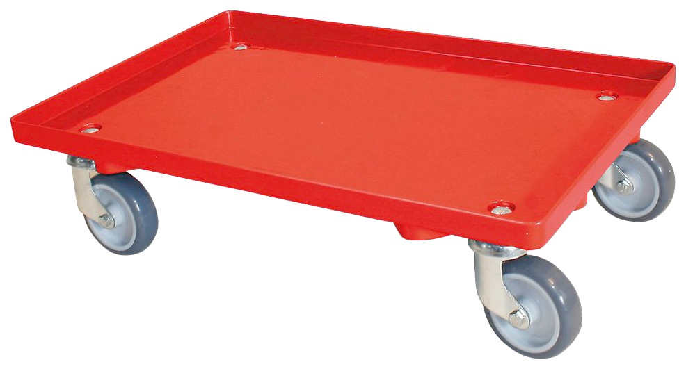 nicht definiert Transportroller, (Set, 2 St.), mit 4 Lenkrollen und grauen Gummirädern, Tragkraft 250 kg, rot