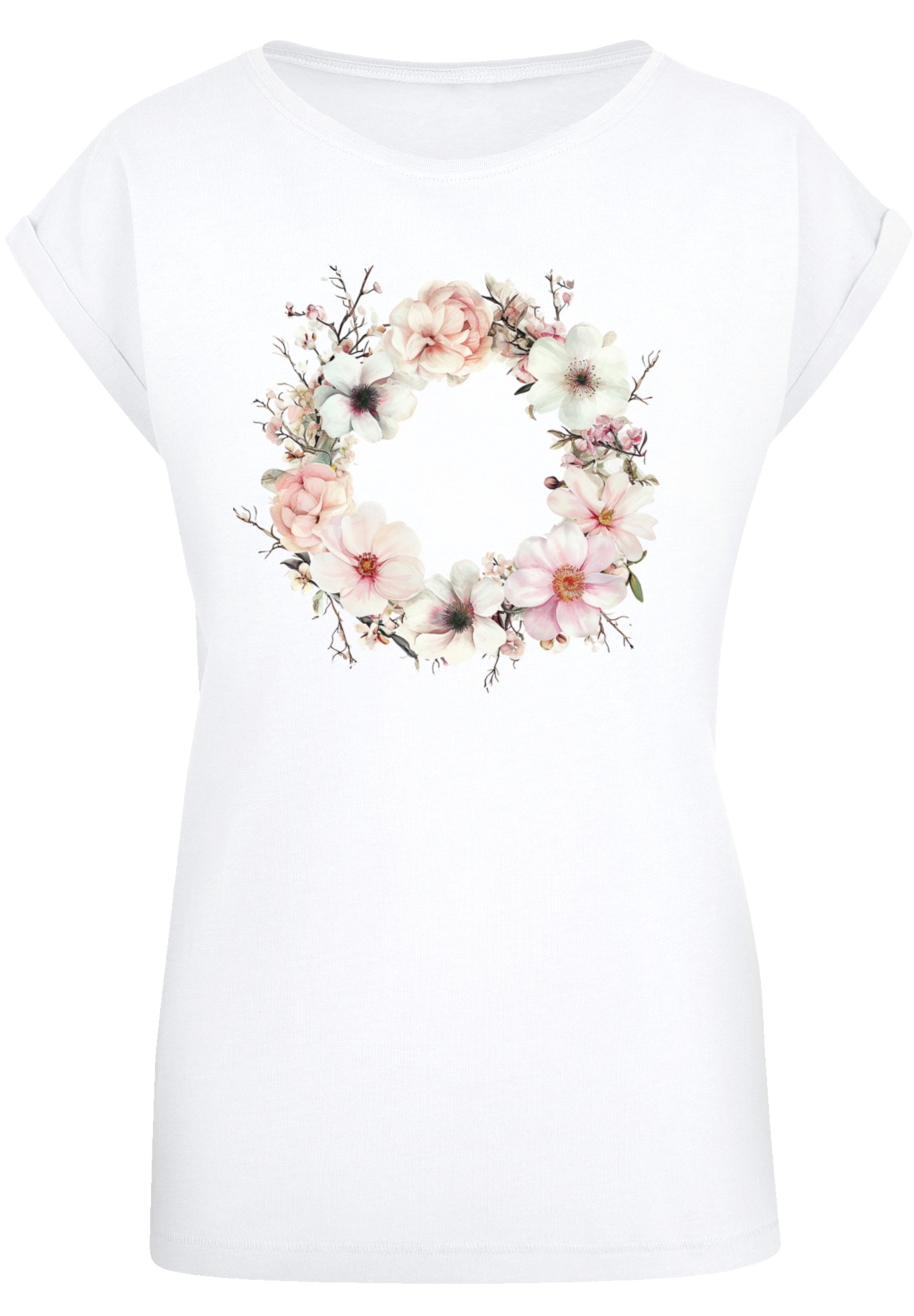 F4NT4STIC T-Shirt »Rosa Blumenkranz«, Premium Qualität