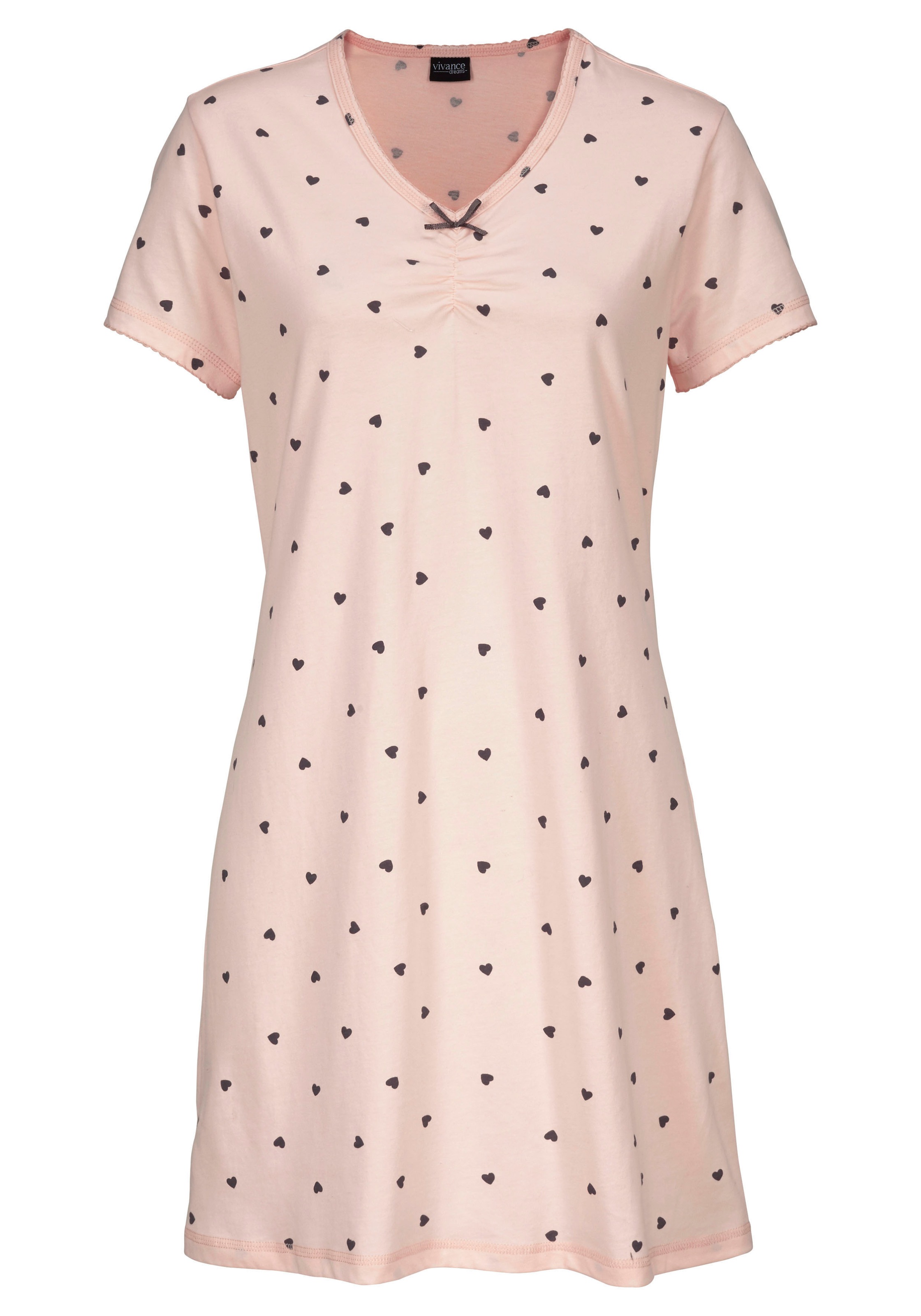 Vivance Dreams Nachthemd 1-teilig, mit Herzchen-Druck günstig online kaufen