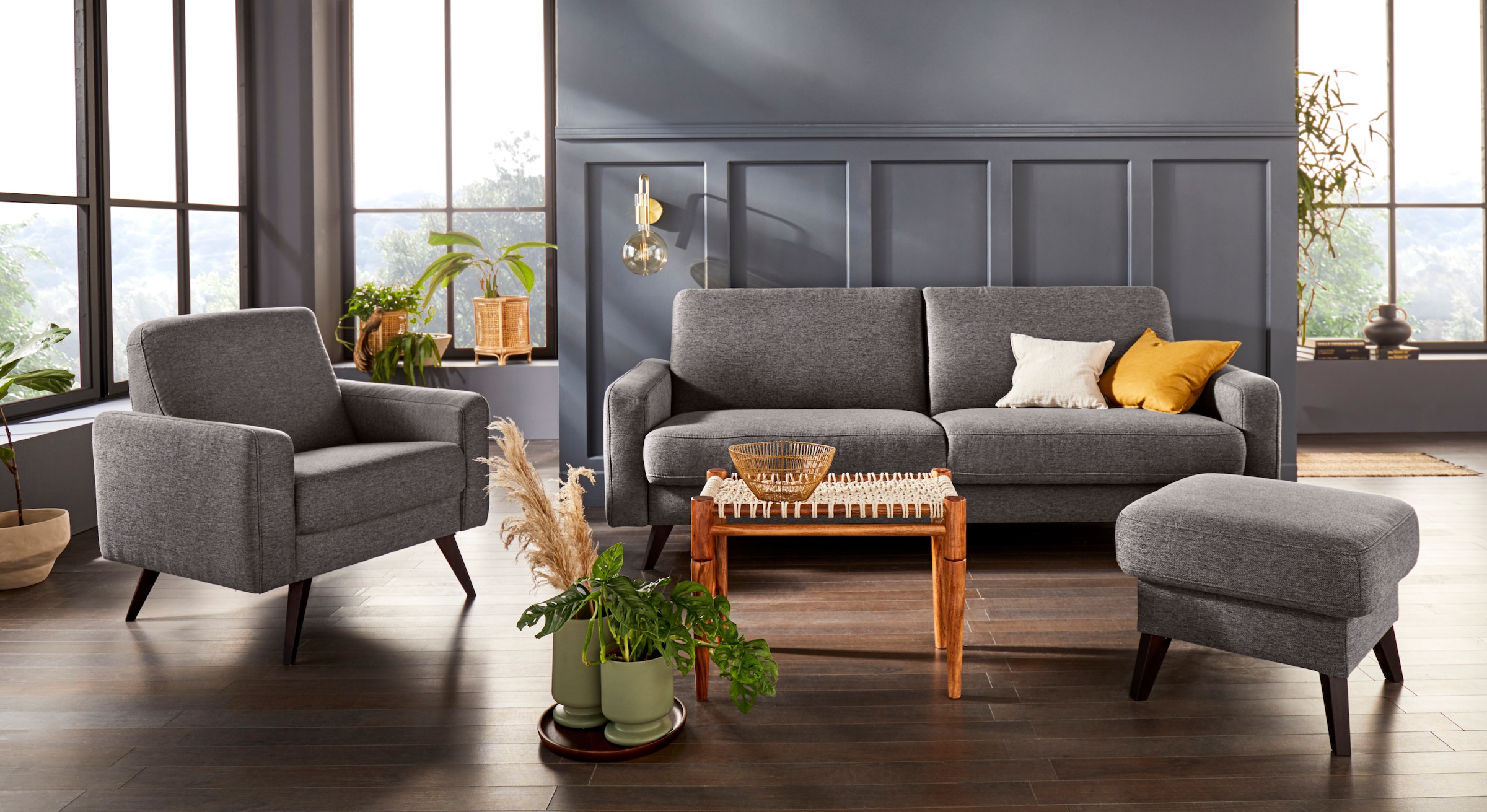 exxpo - sofa fashion 3-Sitzer »Samso, elegant und bequem, toller Sitzkomfort, Schlafsofa«, Kippcouch, inklusive Bettfunktion und Bettkasten, Komfortsitzhöhe 49cm