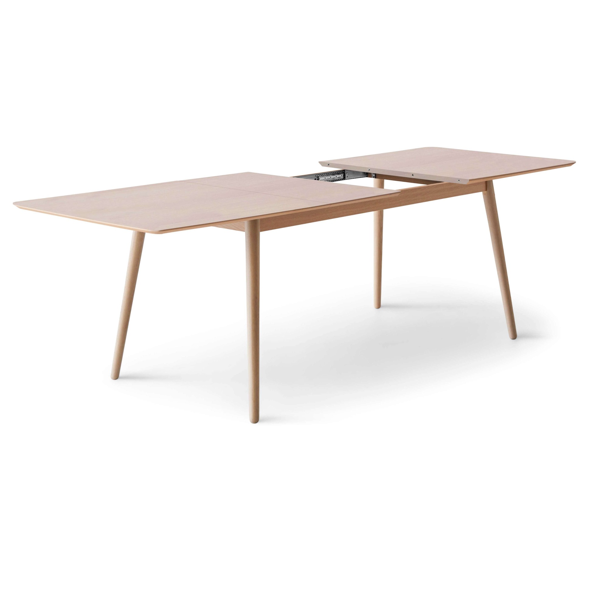 Hammel Furniture Esstisch »Meza Designtisch mit Auszugsfunktion und 2 Einlegeplatten«, abgerundete Tischplatte MDF, Massivholzgestell, in zwei Breiten