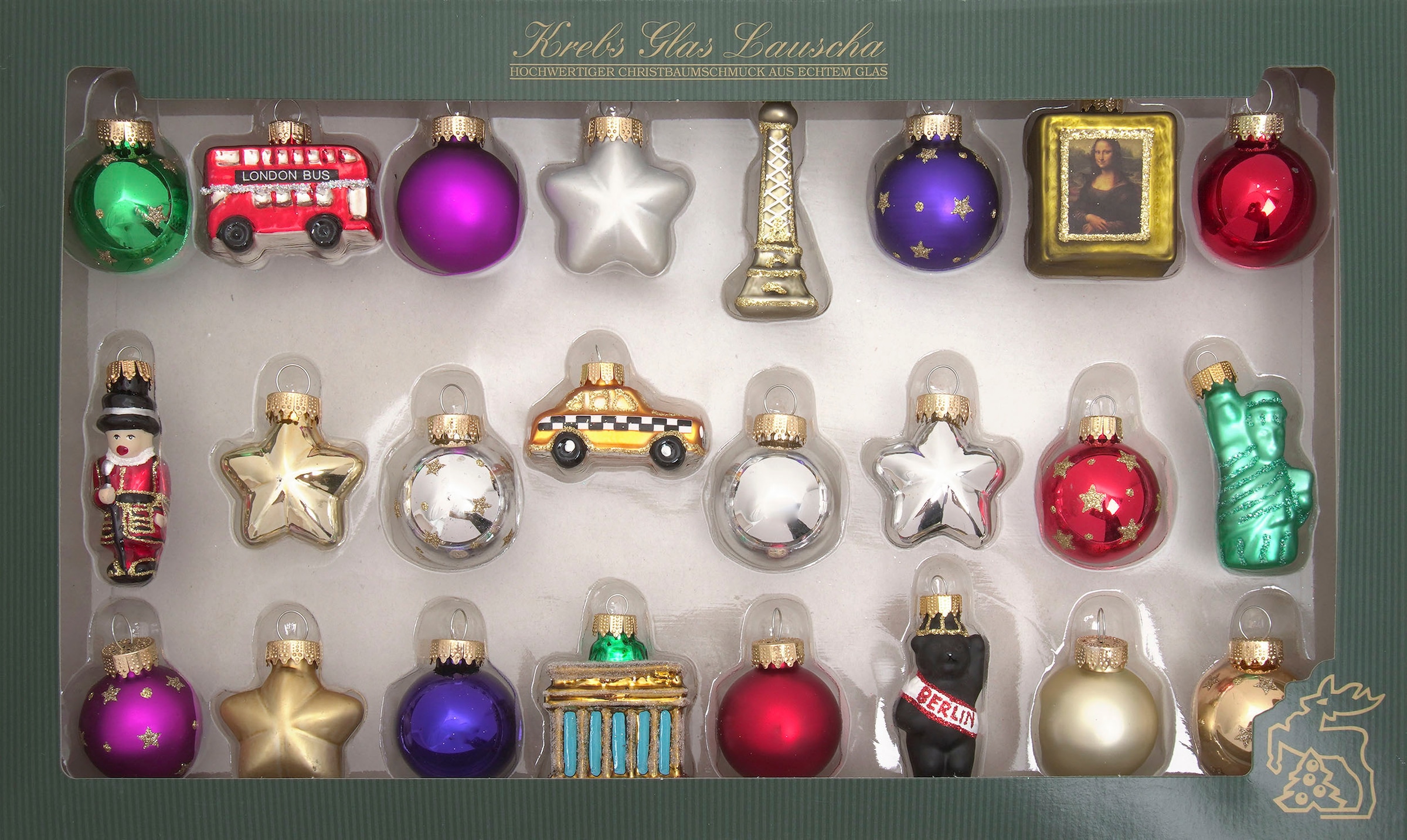 Christbaumschmuck »Mini-Figuren 24 Tage um die Welt«, (Packung, 24 tlg.),...