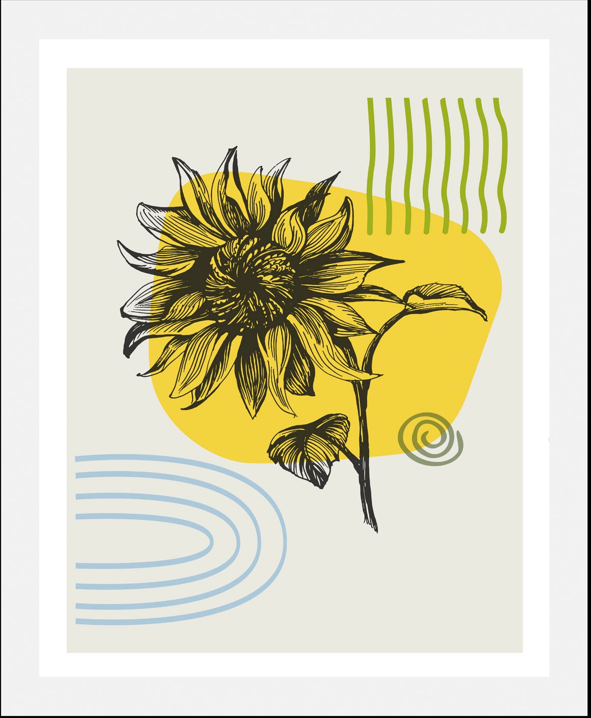 queence Bild "Sunflower", (1 St.), HD Premium Poster-Druck inkl. Holzrahmen günstig online kaufen