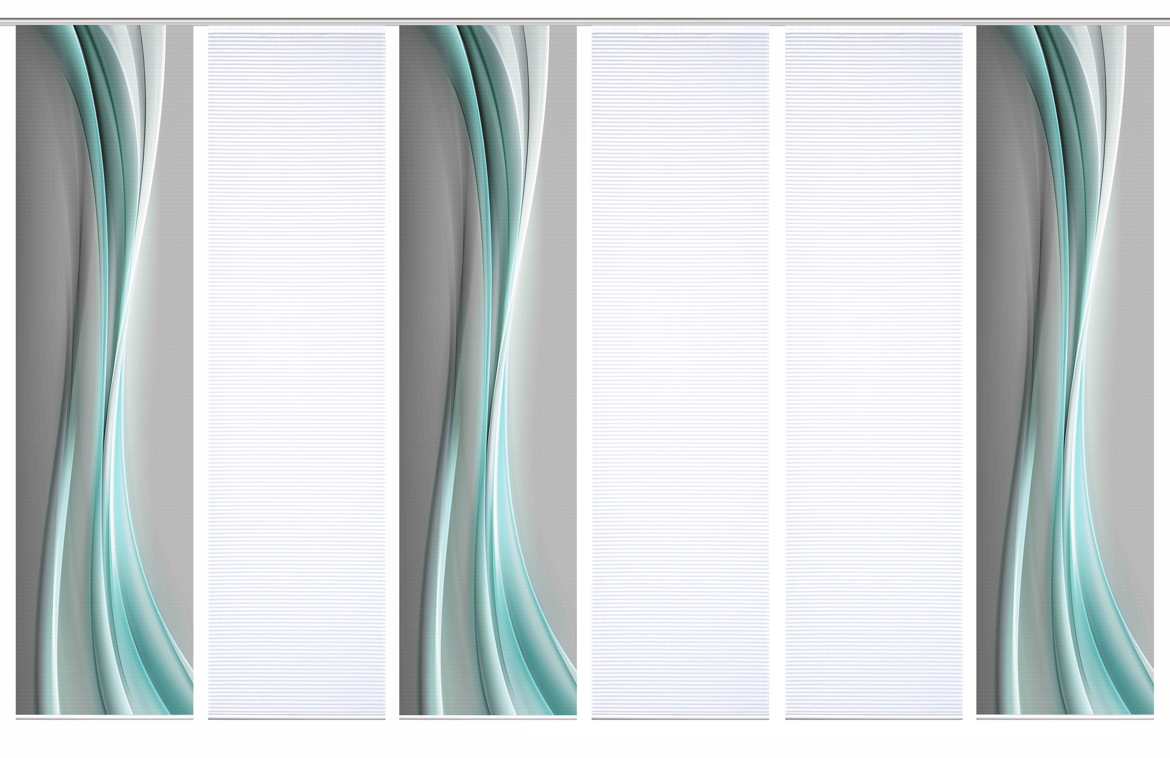Thumbnail - HOME in green Schiebegardine "ELANIA", (6 St.), SET DIGITALDRUCK,BAMBUSOPTIK RECYCELT