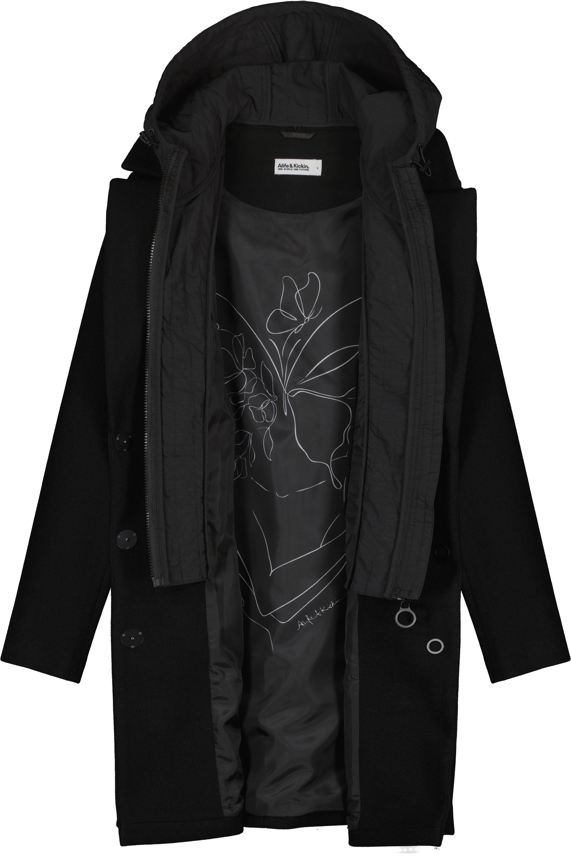 Alife & Kickin Winterjacke »Damen AjaAK A«, mit Kapuze, Damenwinterjacke mit herausnehmbarem Inneneinsatz und Kapuze