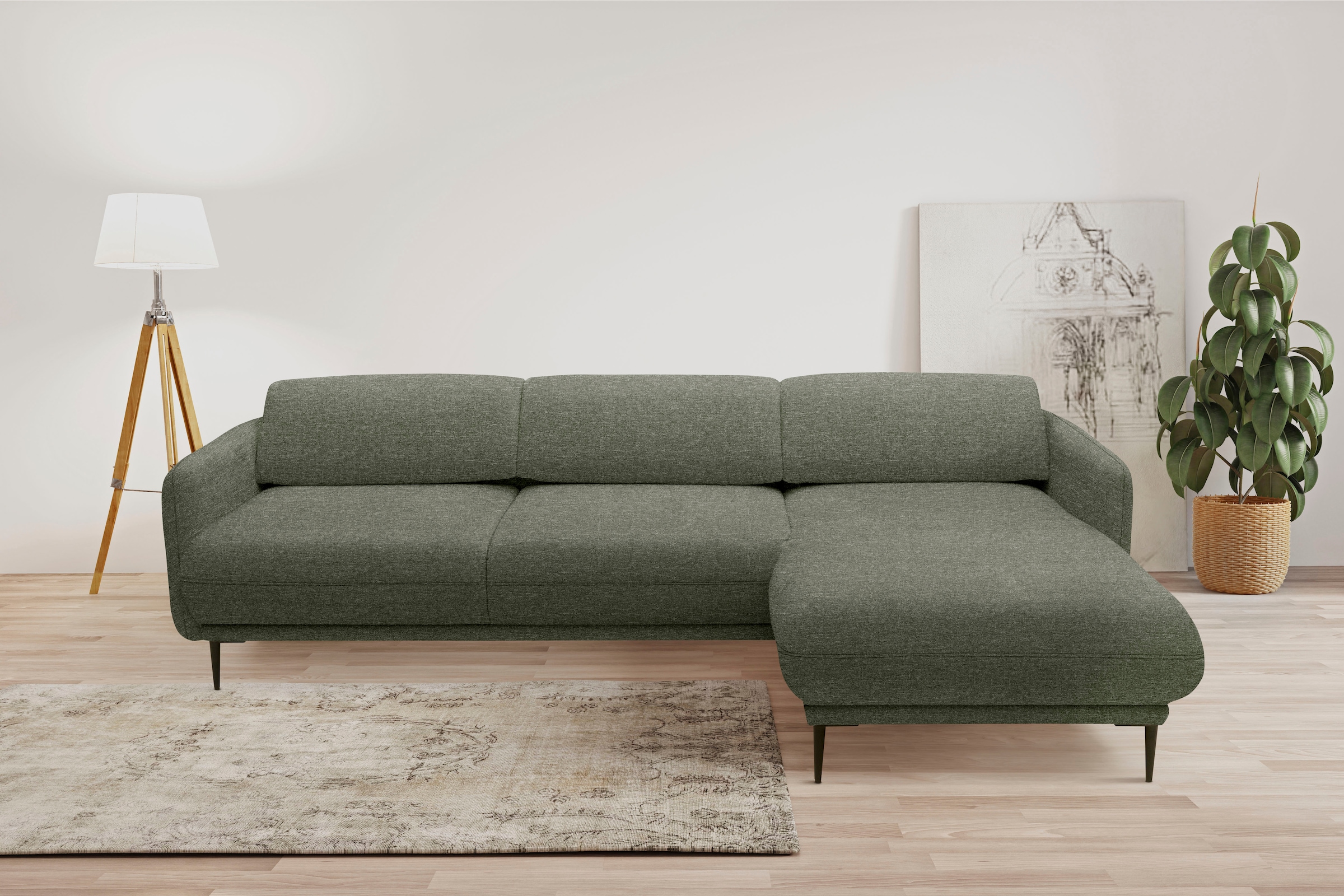 andas Ecksofa »Skovsende Sitzbreite 245 cm, Rückenlehne stufenlos hochklappbar für«, individuellen Sitzkomfort Kopfteilverstellung, L-Form