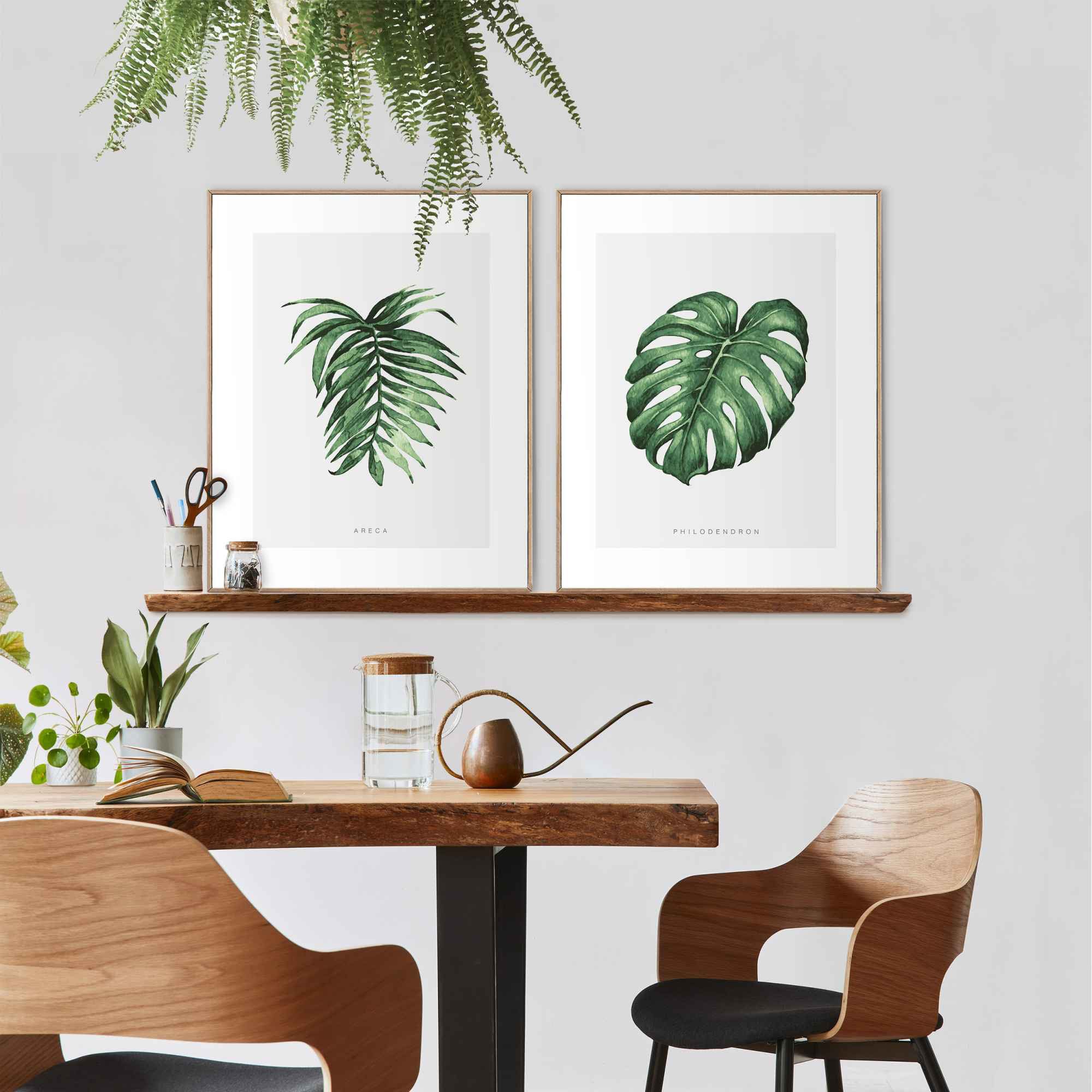 Reinders! Wandbild »Wandbilder Set Naturmotiv Philodendron - Pflanze - Areca - Palme«, Natur, (2 St.)