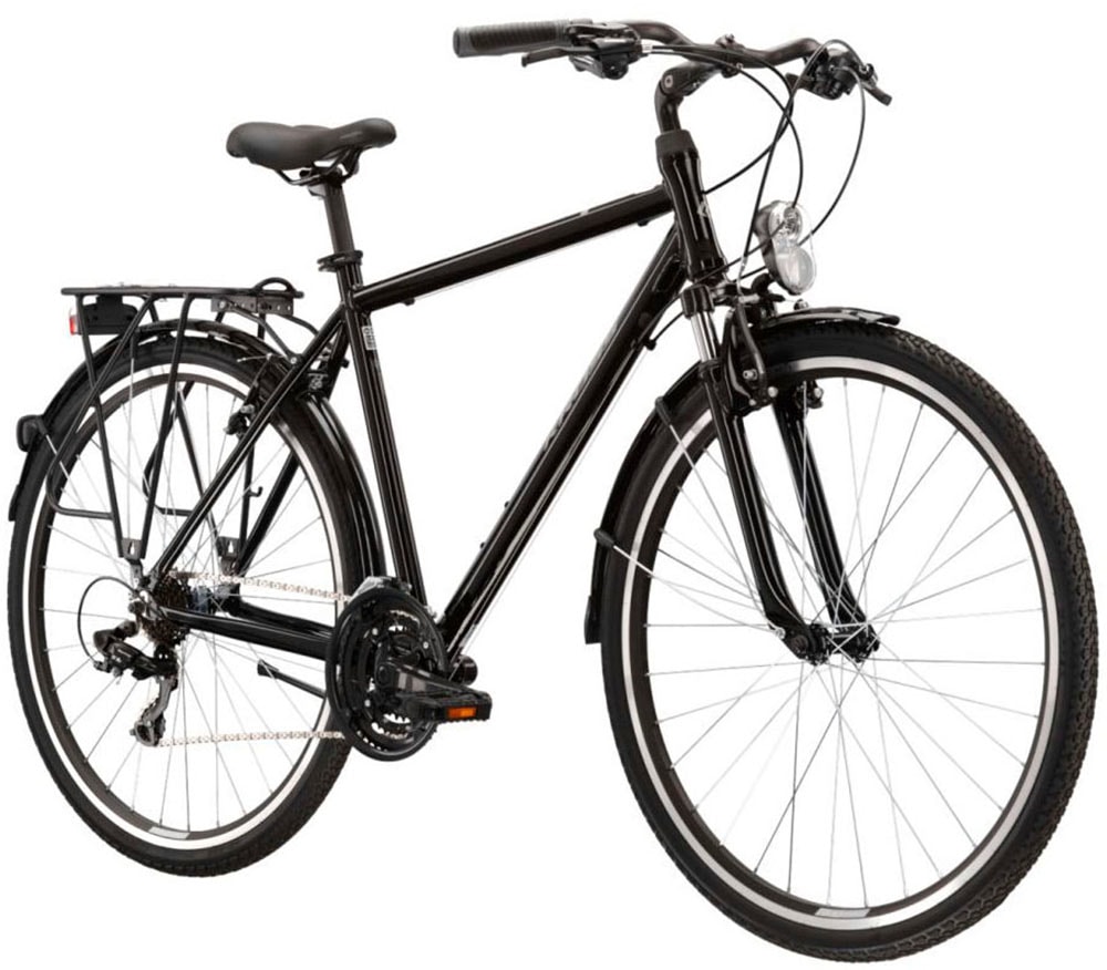 Kross Trekkingrad »KROSS Trekkingrad Trans 1.0 28" schwarz« 21 Gang Shimano TOURNEY TY300 Schaltwerk Kettenschaltung