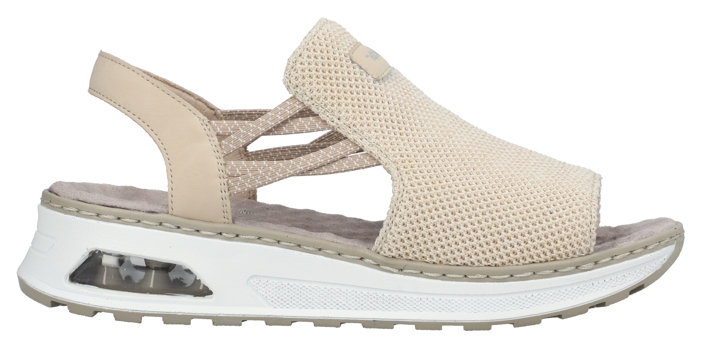 Rieker Plateausandale »vegan«, Sommerschuh, Sandalette, Keilabsatz, mit genoppter Innensohle