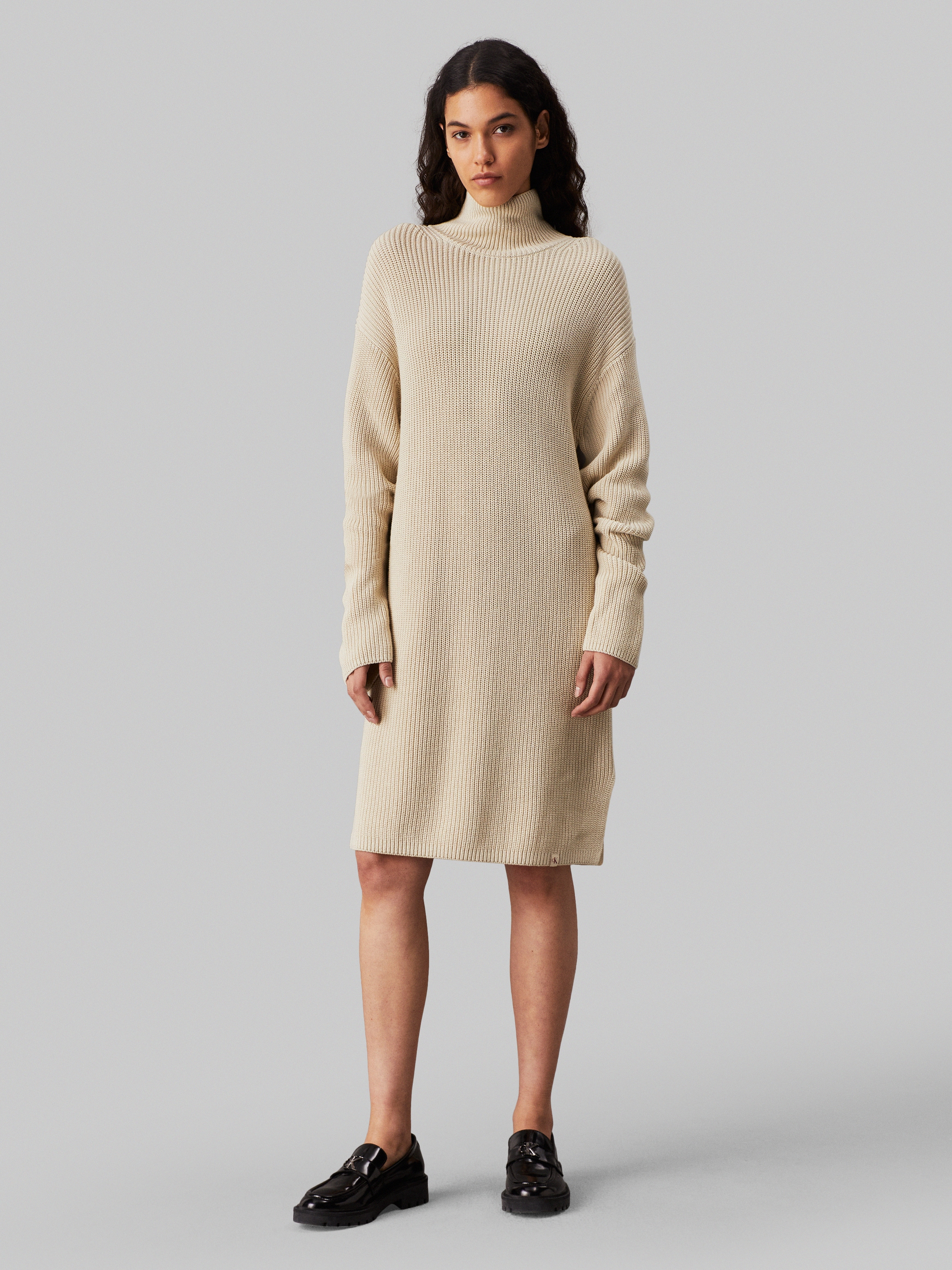 Sweatkleid »CHUNKY LOOSE SWEATER DRESS«, mit Logopatch