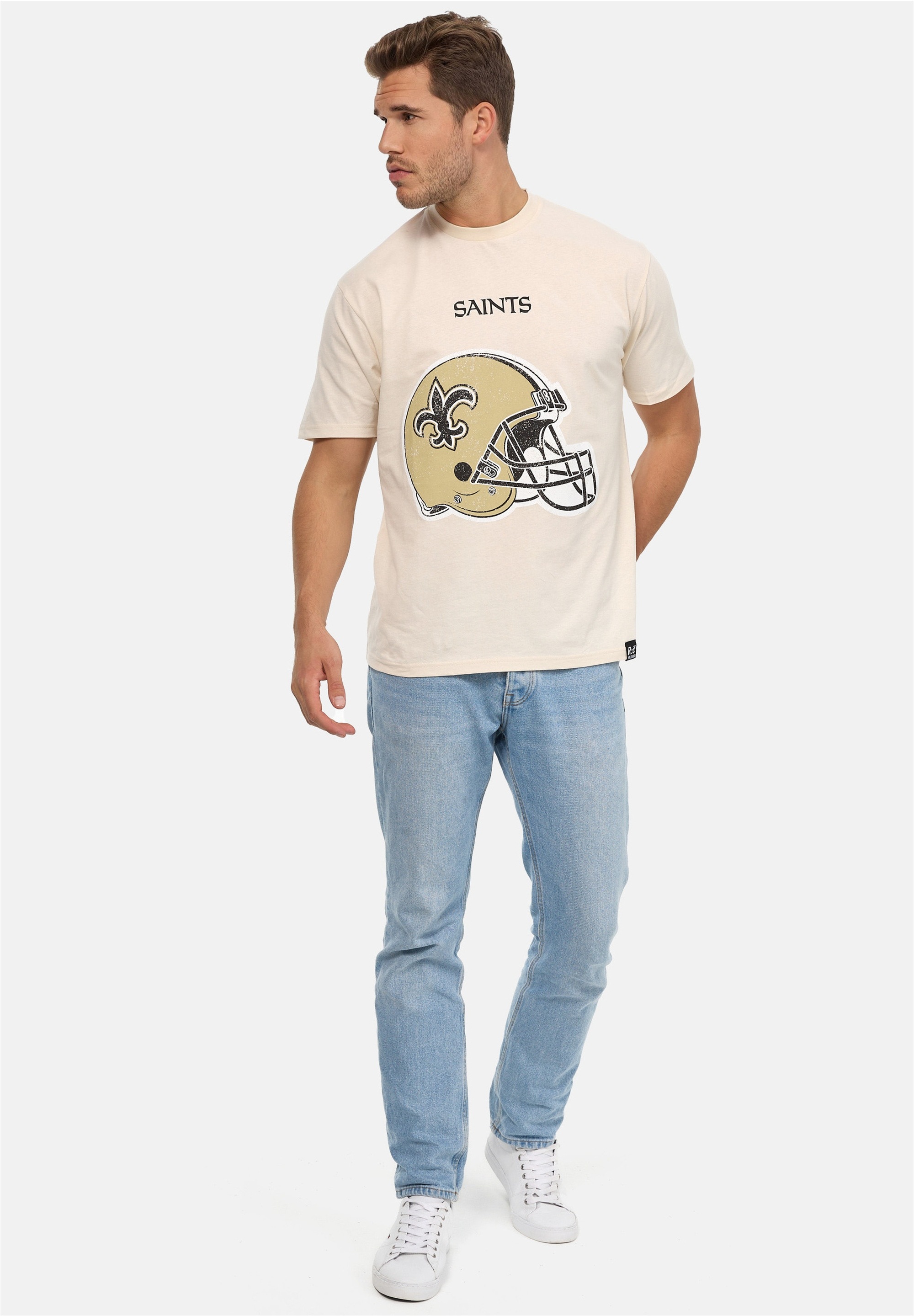 Recovered T-Shirt »NFL Saints Helmet Relaxed«, (1 tlg.), für alle Fans der New Orleans Saints